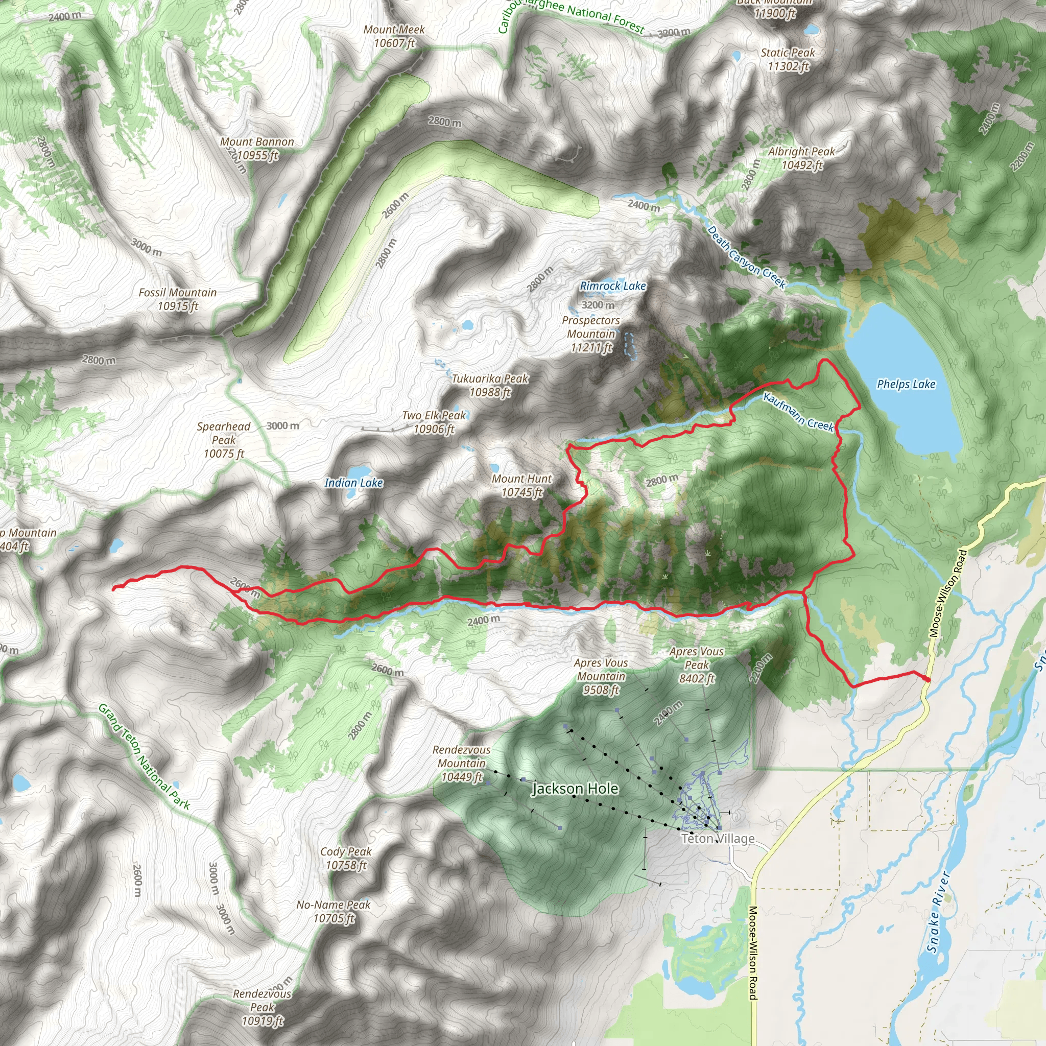 Open Creek and Granite Canyon Trail mobile static map