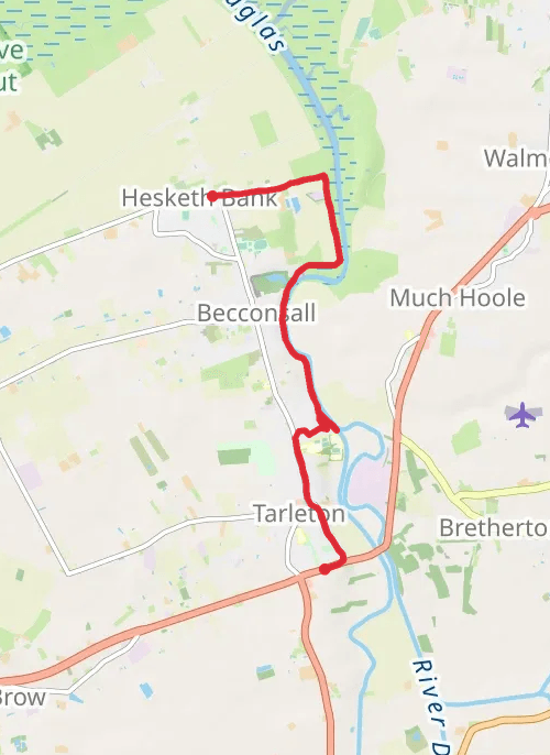 Hesketh Bank to Tarleton  mobile static map