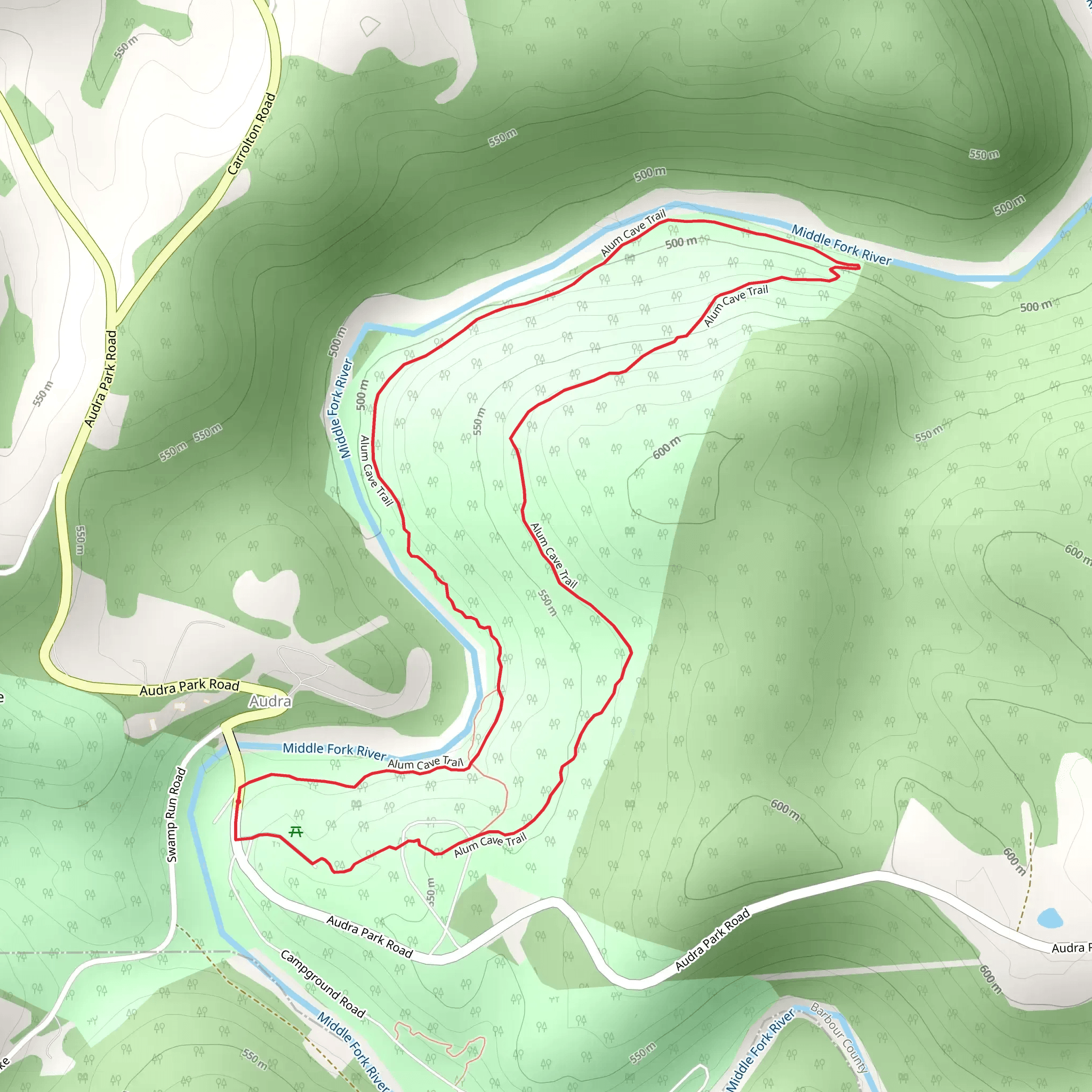 Alum Cave Trail Loop mobile static map