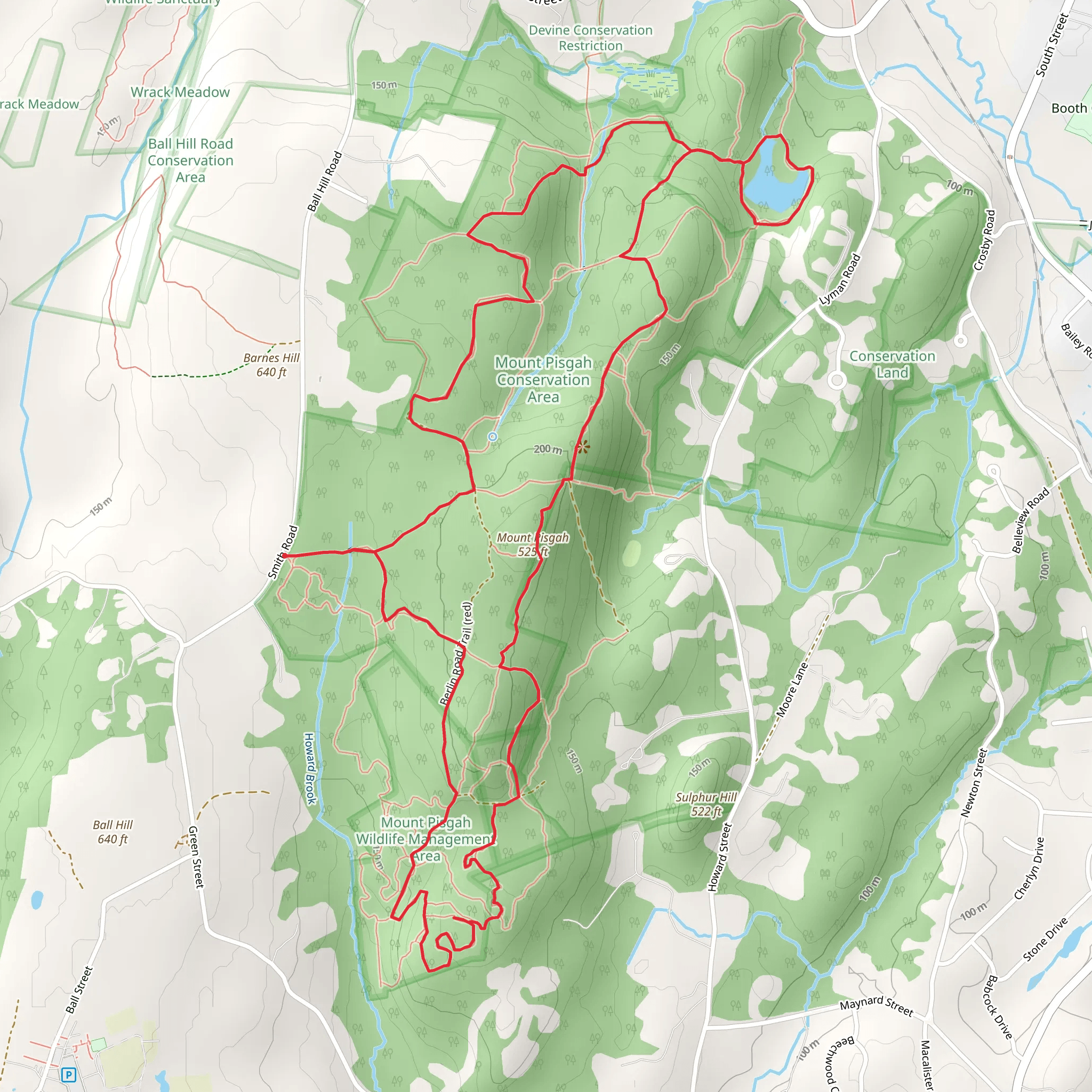 Mount Pisgah Loop from Smith Road mobile static map