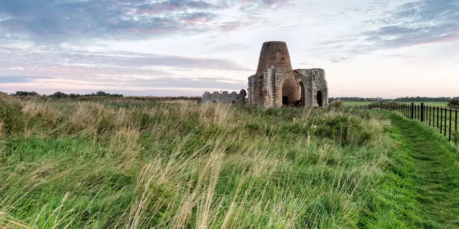 St Benet's Abbey and How Hill from Ludham