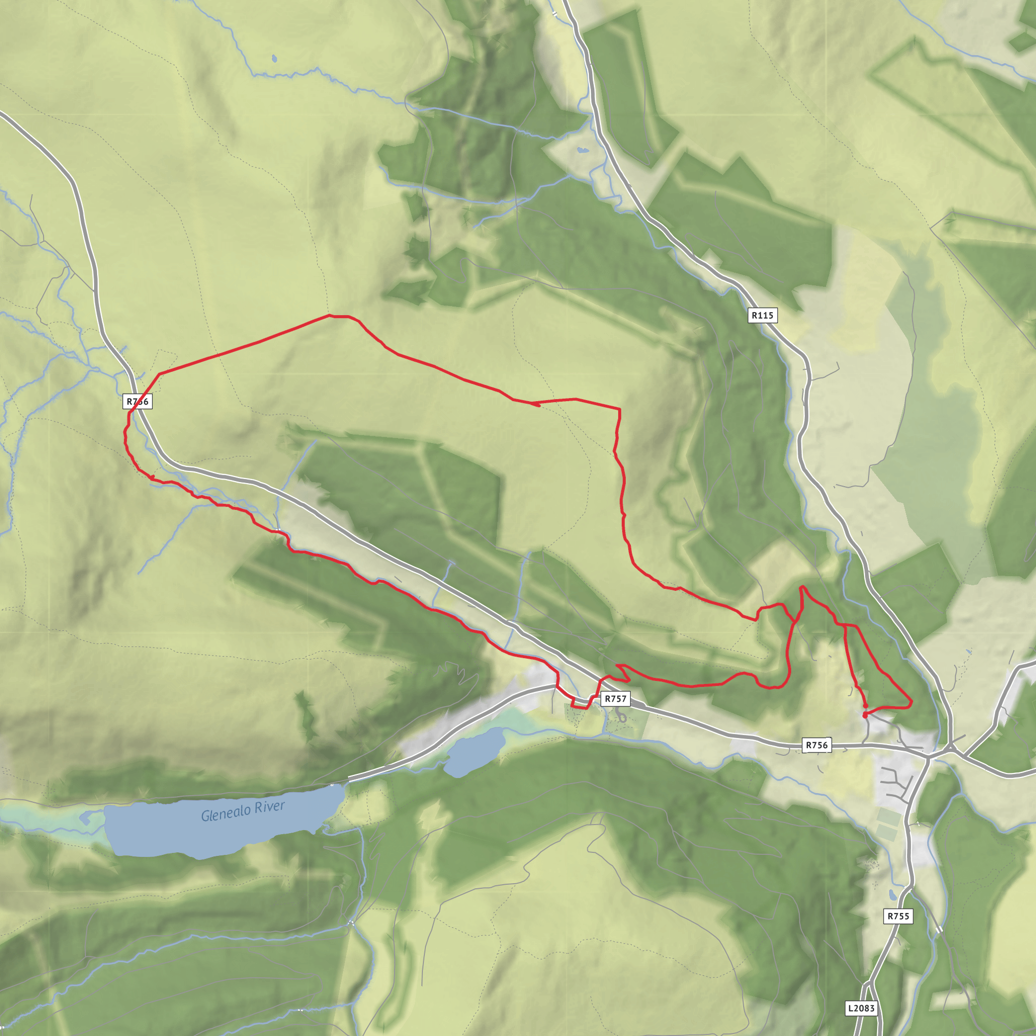 Brockagh and St Kevins Loop mobile static map