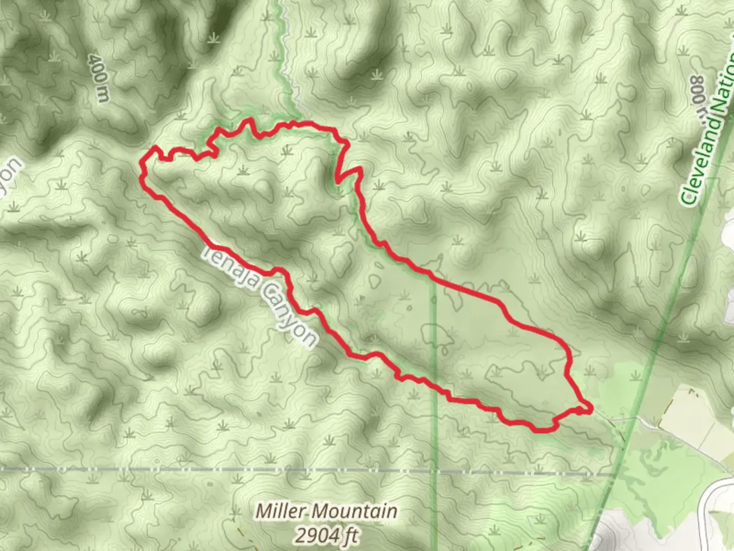 An image depicting the trail Tenaja Loop Trail and its surrounding area.