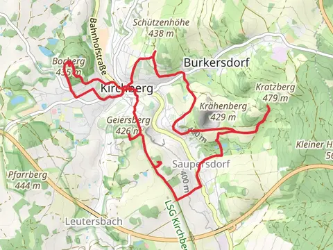 Geiersberg, Kreuzhübel, Kratzberg, Schießhausberg and Borberg Loop