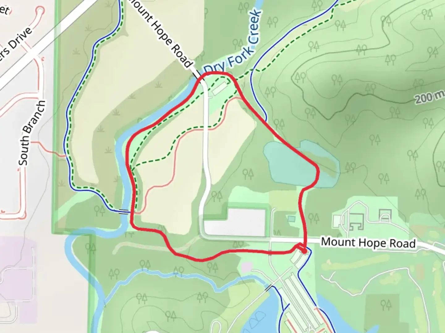 An image depicting the trail Shaker Trace Loop Trail and its surrounding area.