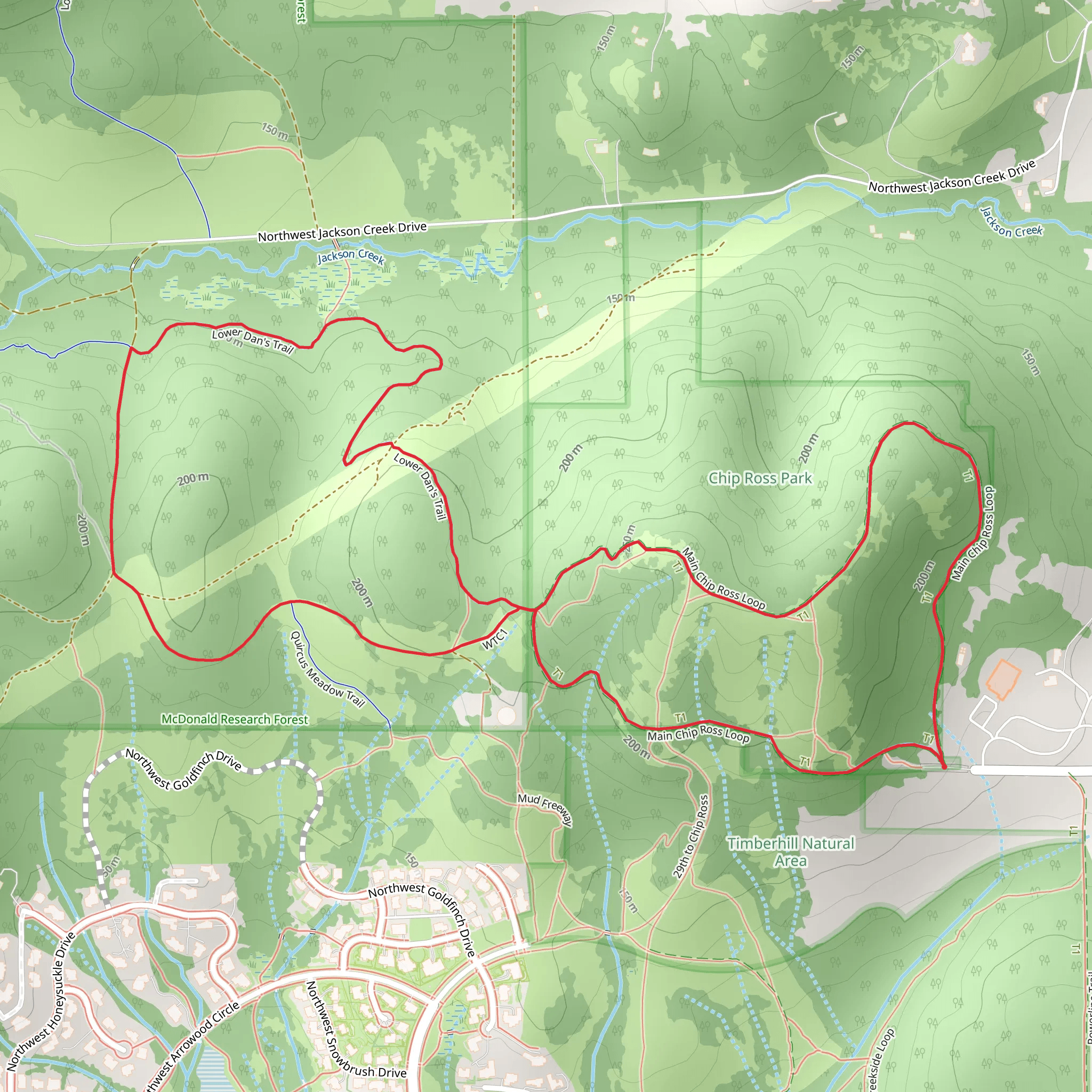 Chip Ross and Lower Dan's Loop Trail mobile static map