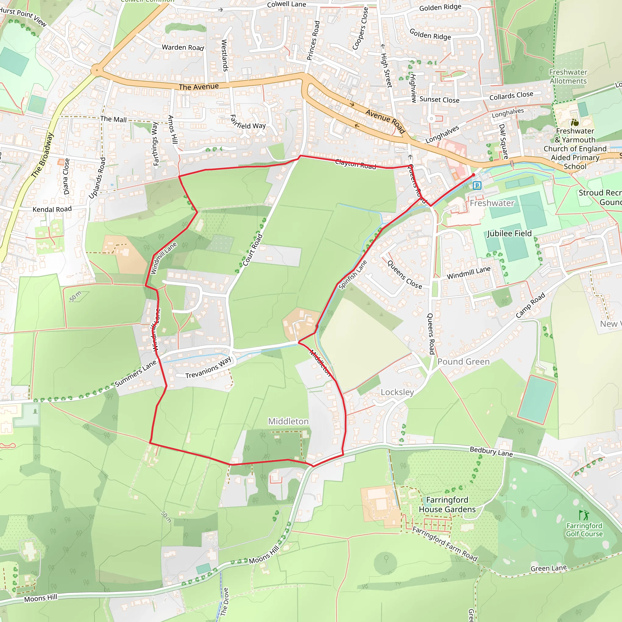 Freshwater Circular Path mobile static map