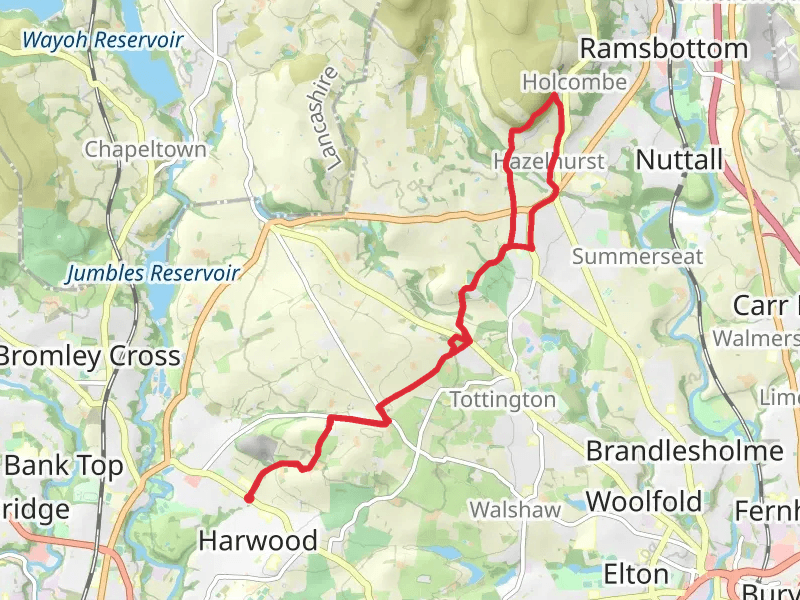 Greenmount and Redisner Wood Nature Reserve from Harwood