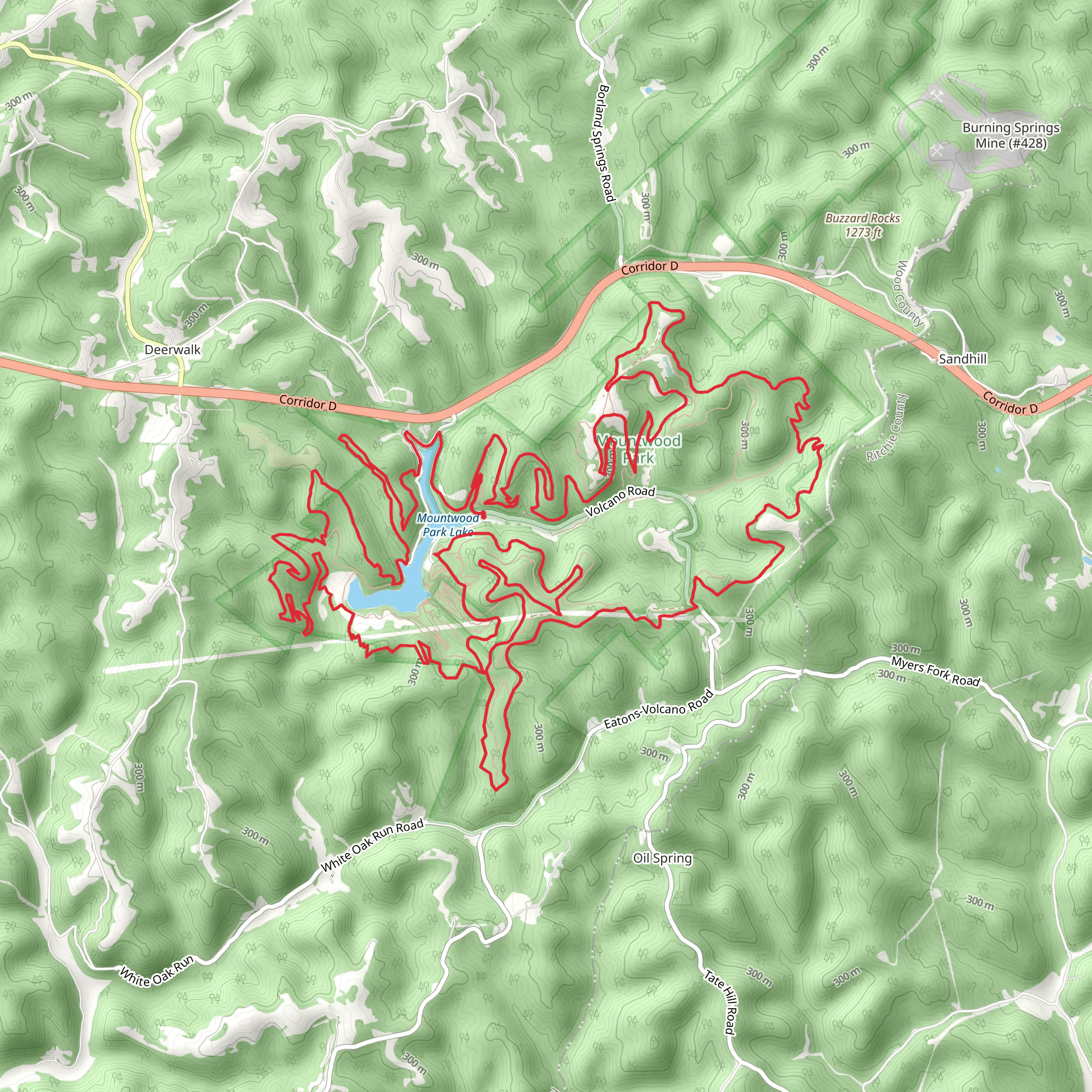 Tecumseh, Warrior Ridge and White Oak Ridge Loop mobile static map
