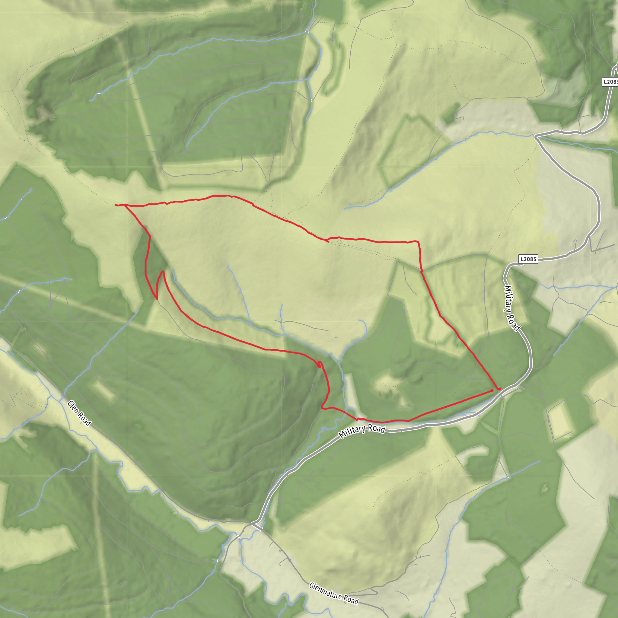 Mullacor loop from Shay Elliot car park mobile static map