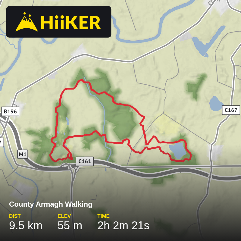 A map preview of the recording County Armagh Walking.