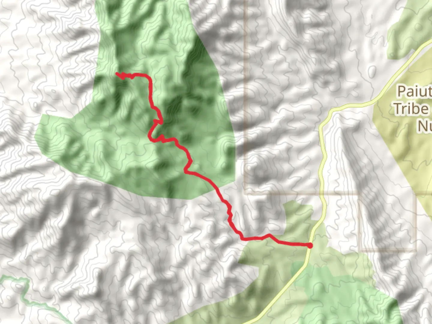 An image depicting the trail West Mountain Peak Out and Back and its surrounding area.