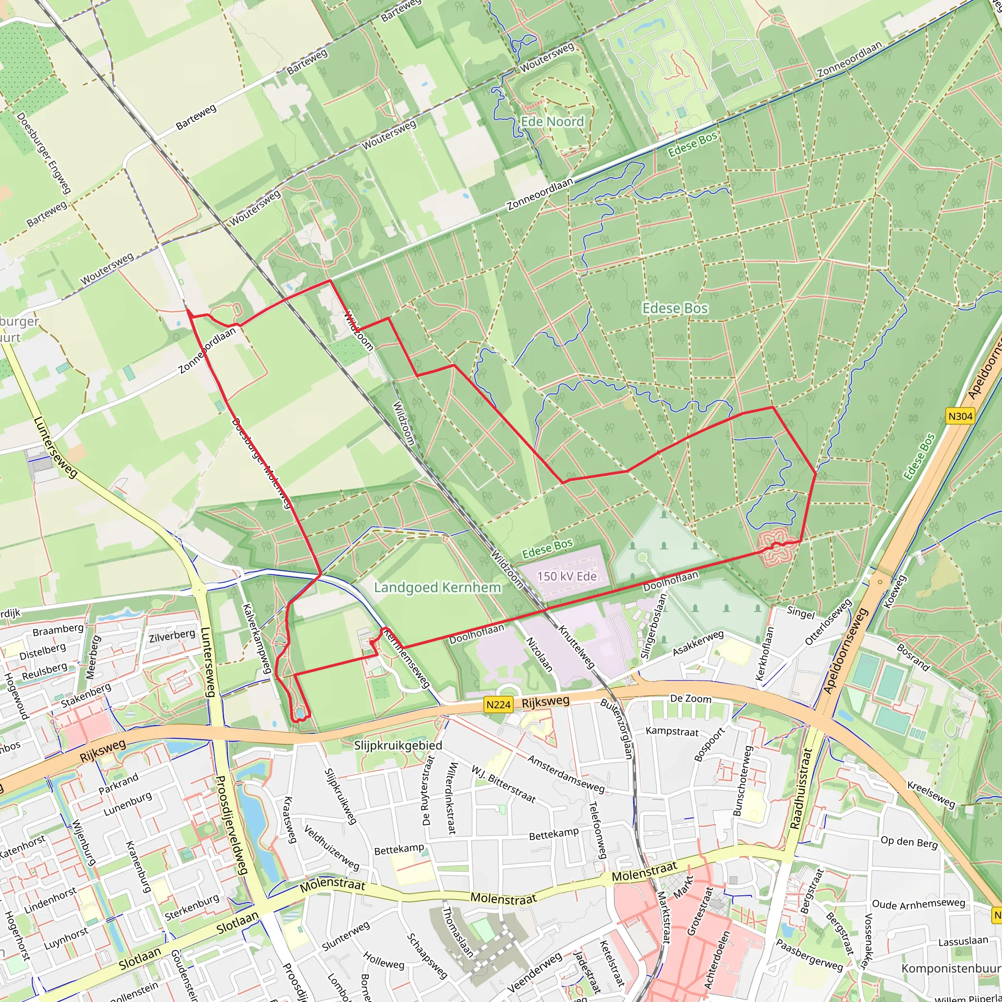 Landgoed Kernhem, De Doolhof and Edesche Loop mobile static map