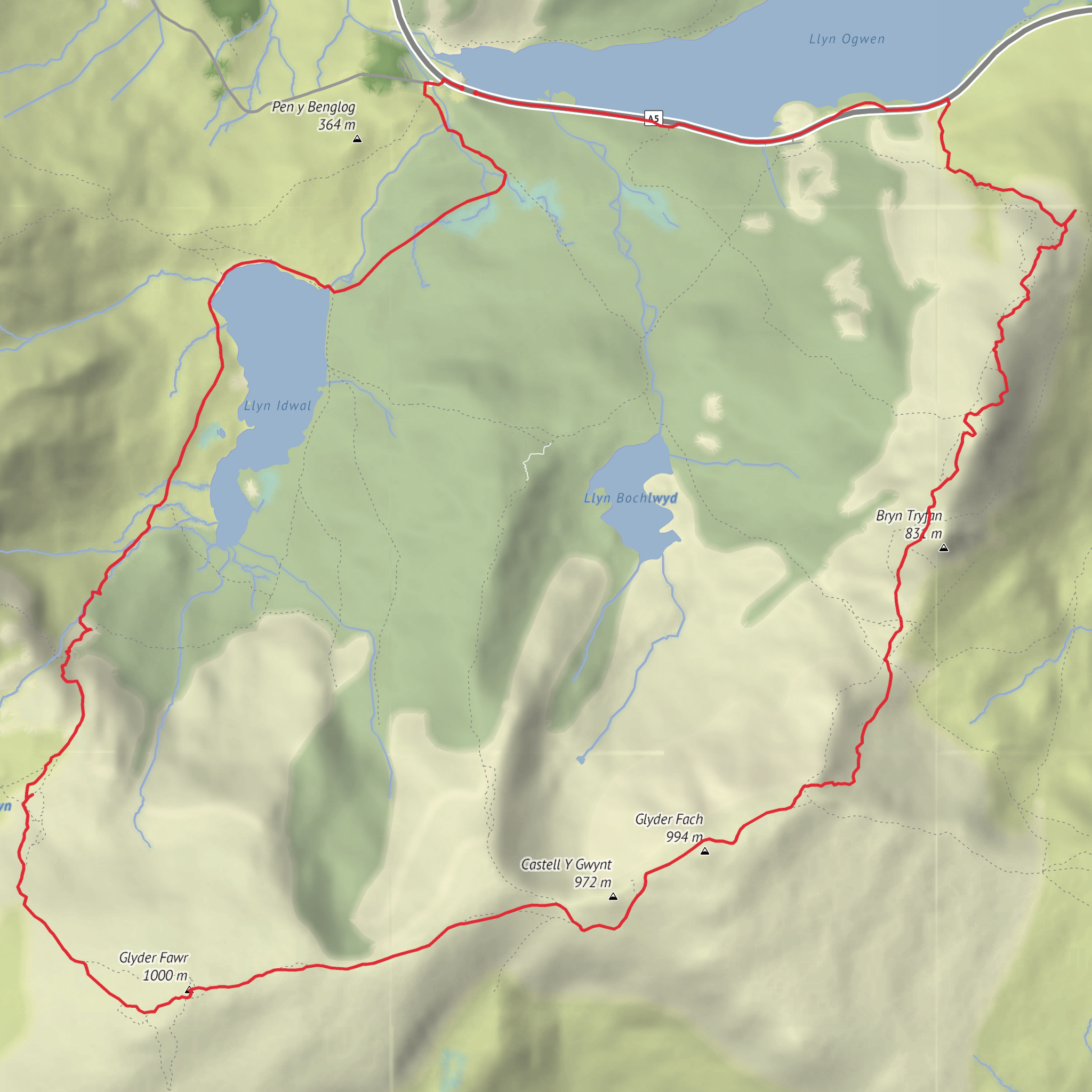 Eryri National Park - Rog Route mobile static map