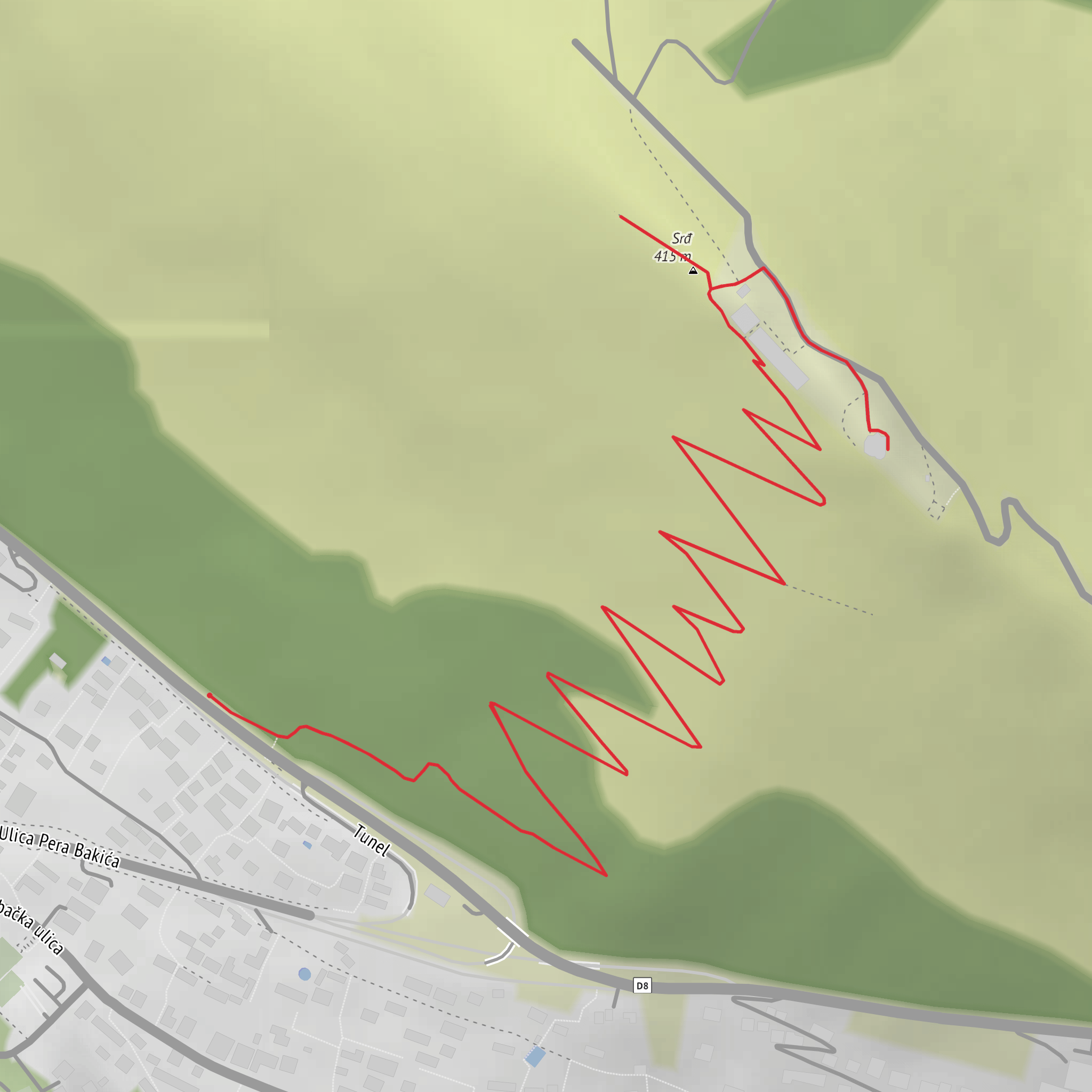 Magistrala to Mount Srd mobile static map
