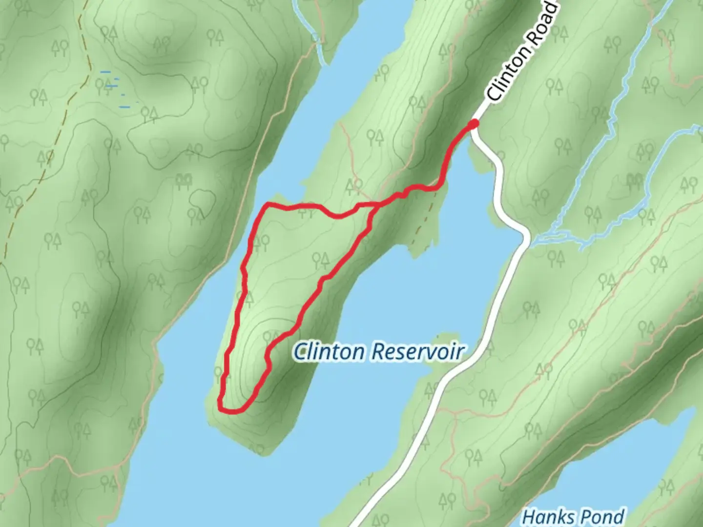 An image depicting the trail Red and White Loop Trail and its surrounding area.