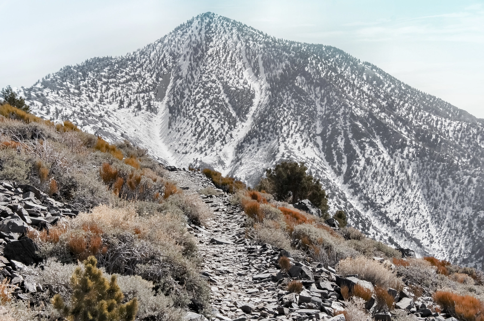 An image depicting the trail Telescope Peak via Hanaupah Canyon Road and its surrounding area.