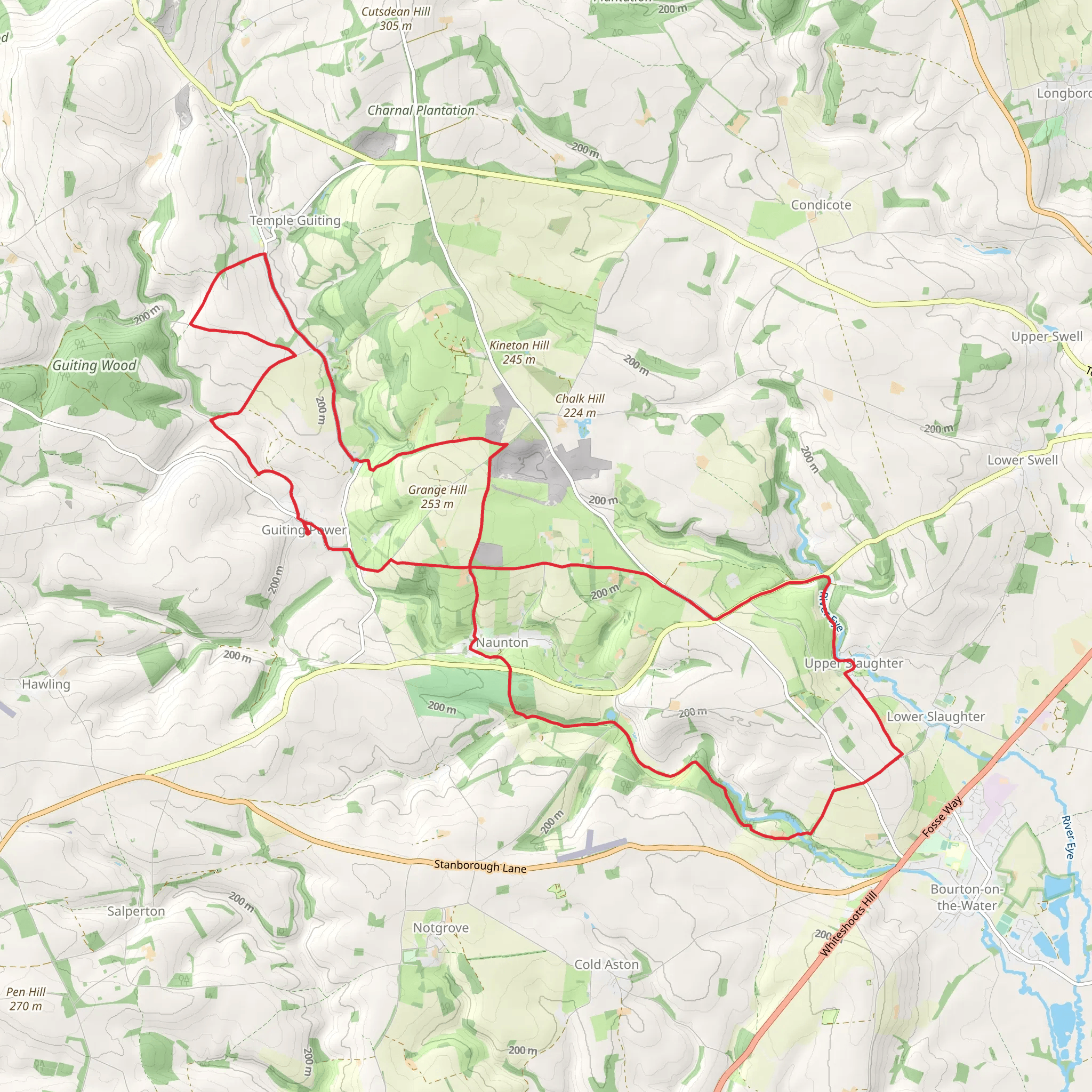 Naunton, Upper Slaughter and Barton Loop mobile static map