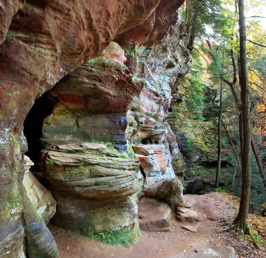 An image depicting the trail Rock House Gorge Loop Trail and its surrounding area.