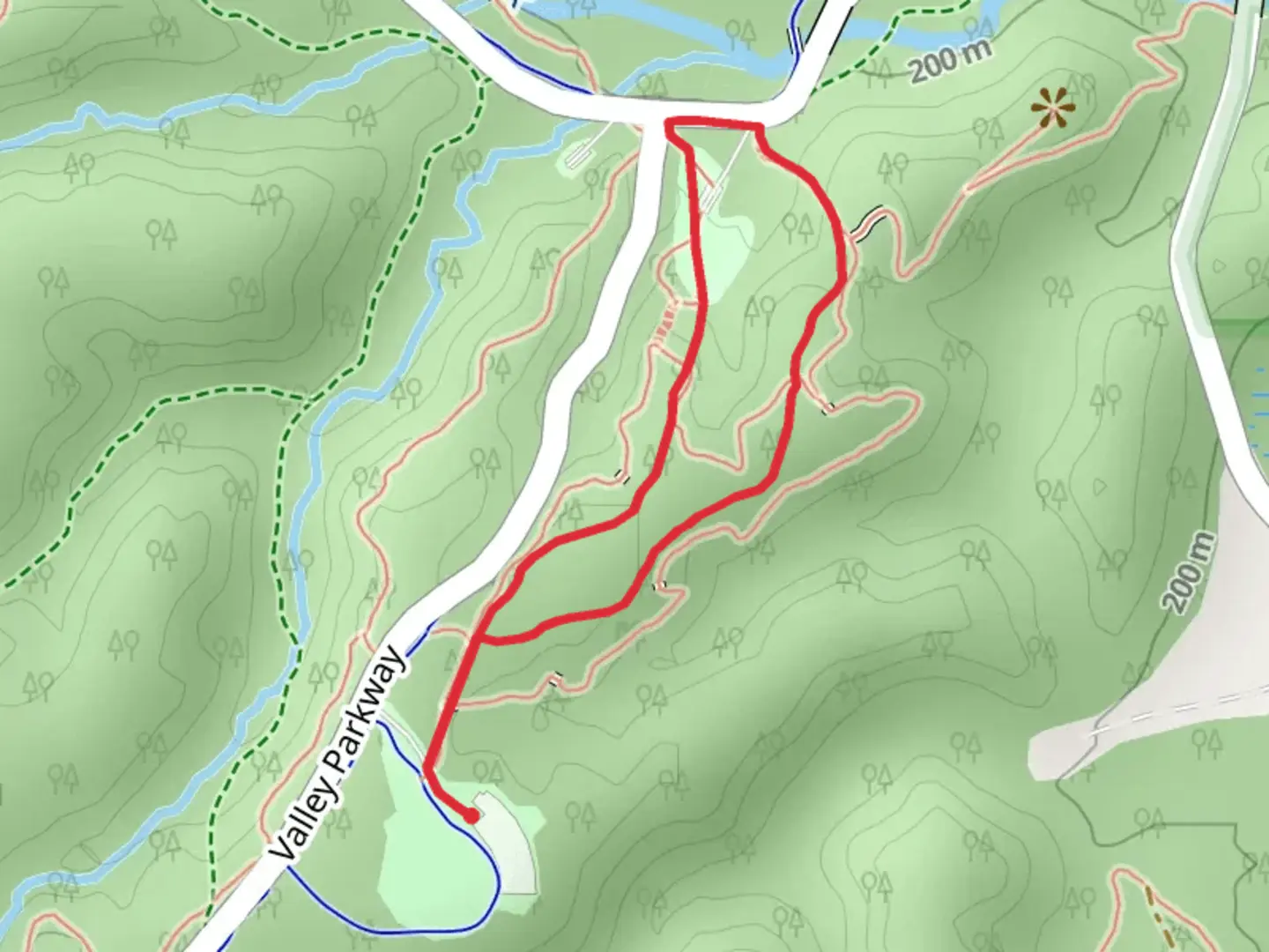 An image depicting the trail Buckeye and Salamander Loop Trail and its surrounding area.
