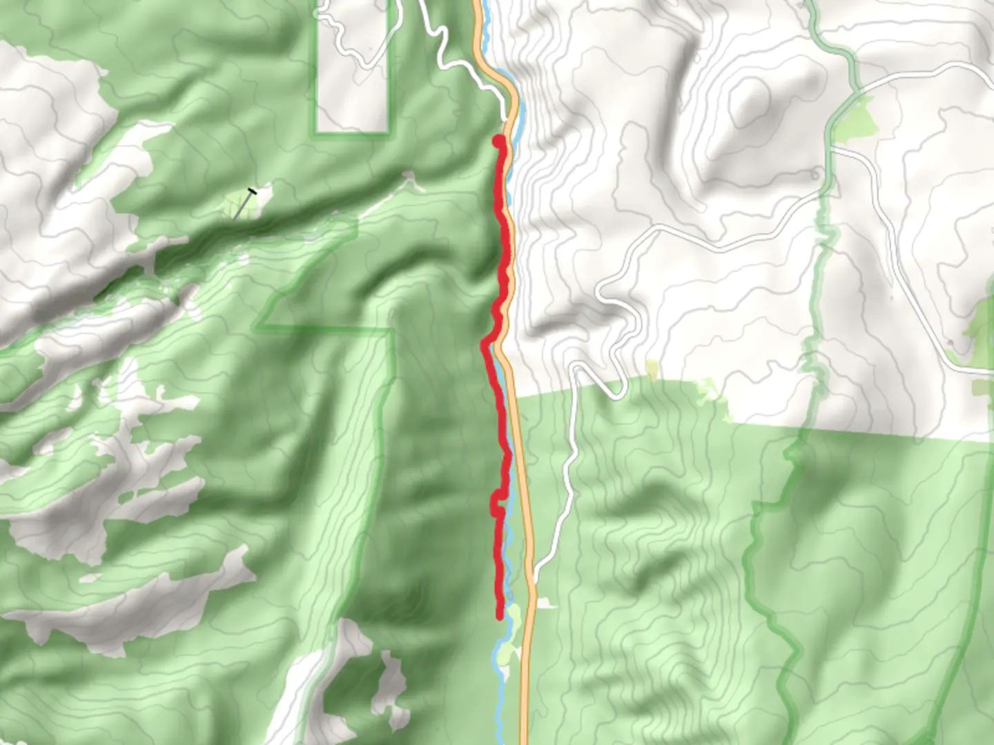 An image depicting the trail East Fork Hood River and its surrounding area.
