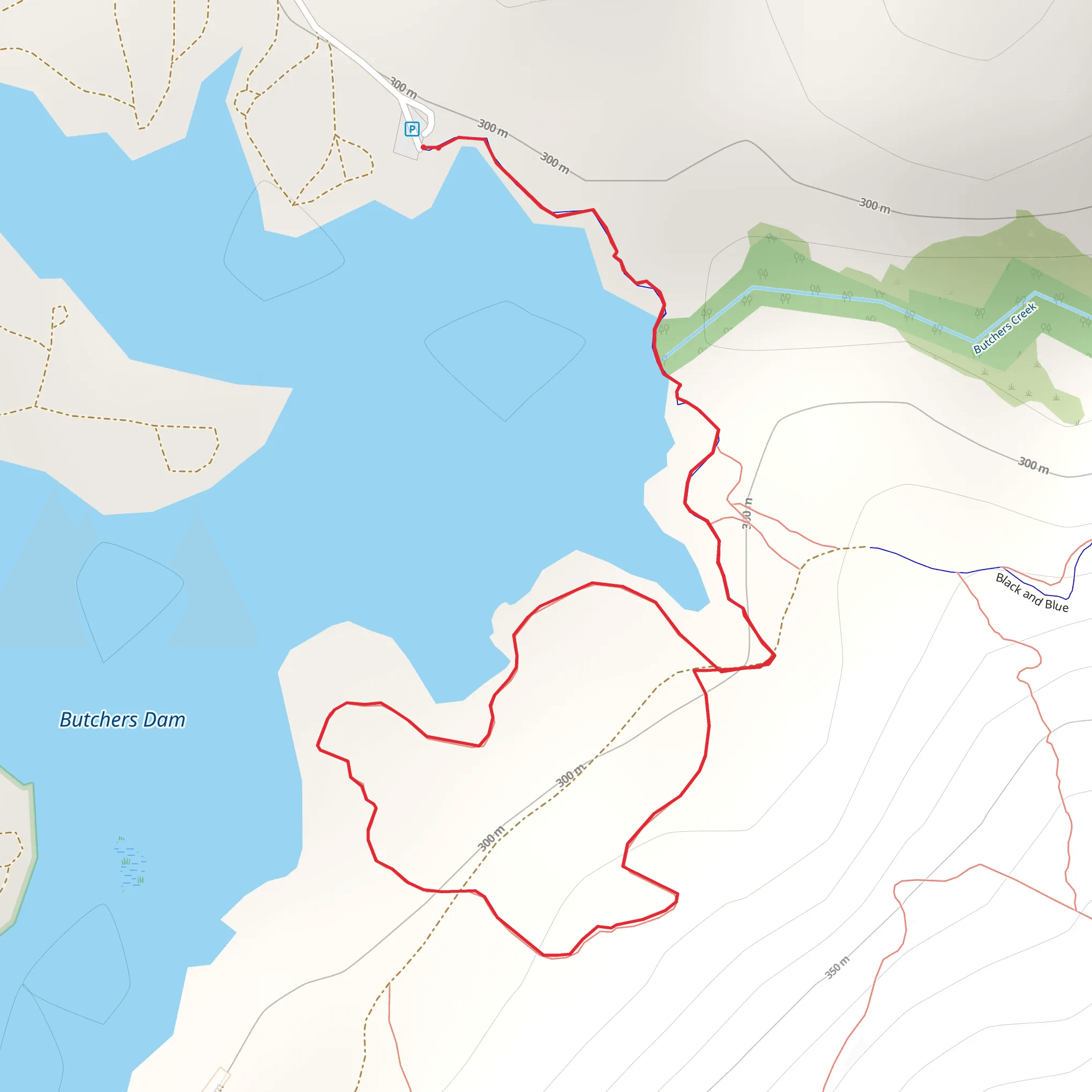 Butchers Dam Loop Track mobile static map