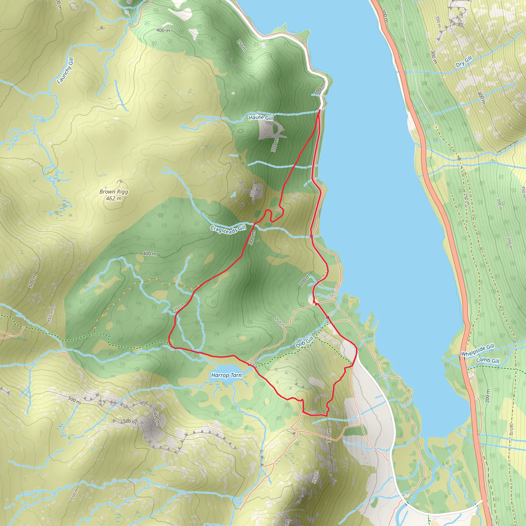 House Point, Swithin Crag and Harrop Tarn mobile static map