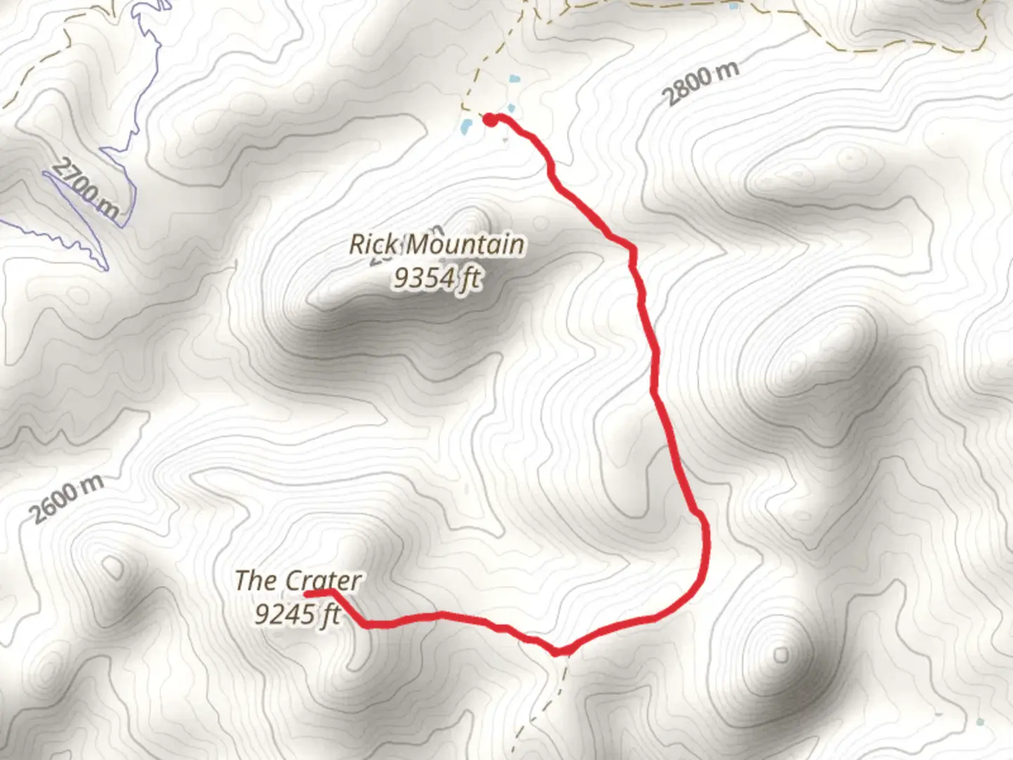 An image depicting the trail The Crater and its surrounding area.