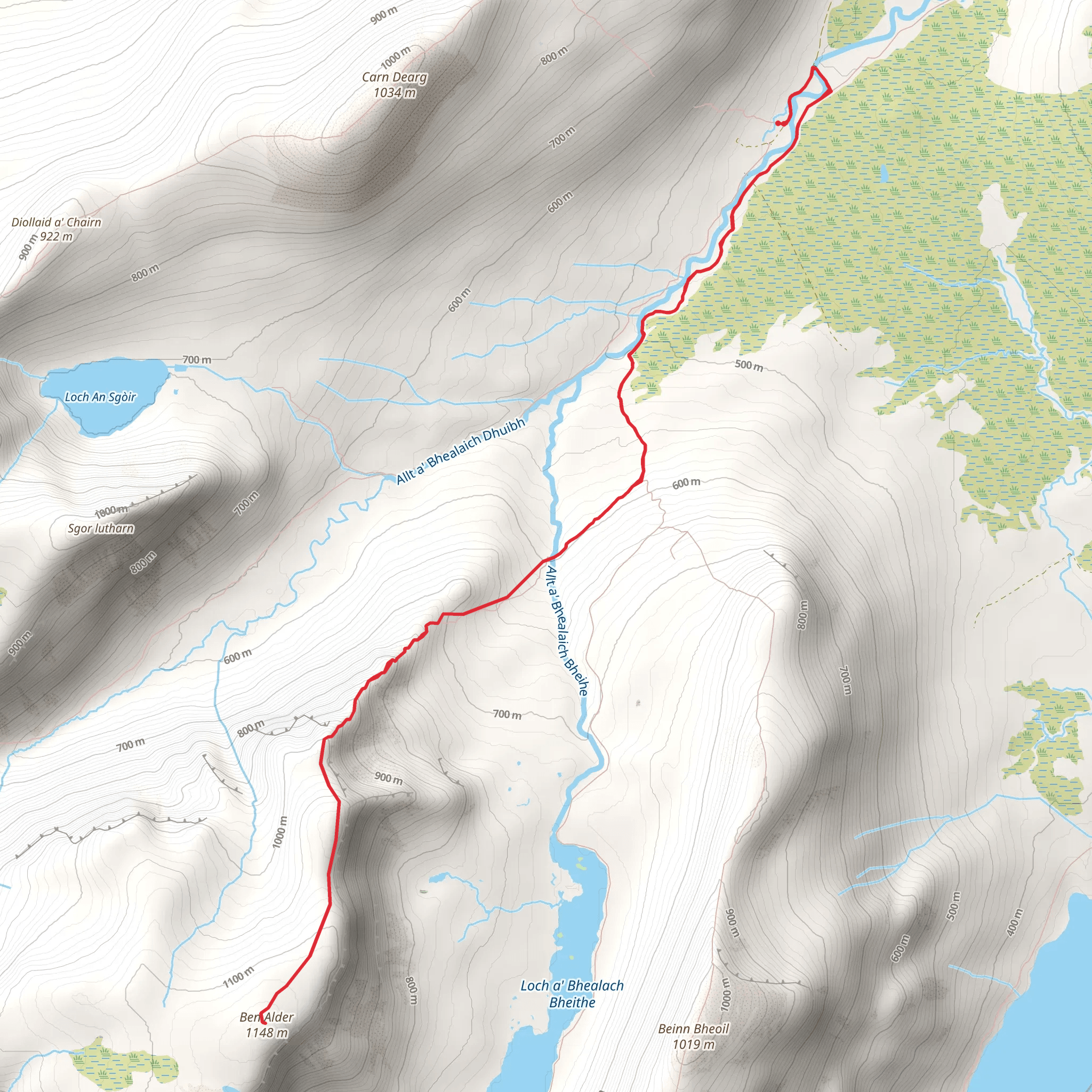 Ben Alder Walk mobile static map