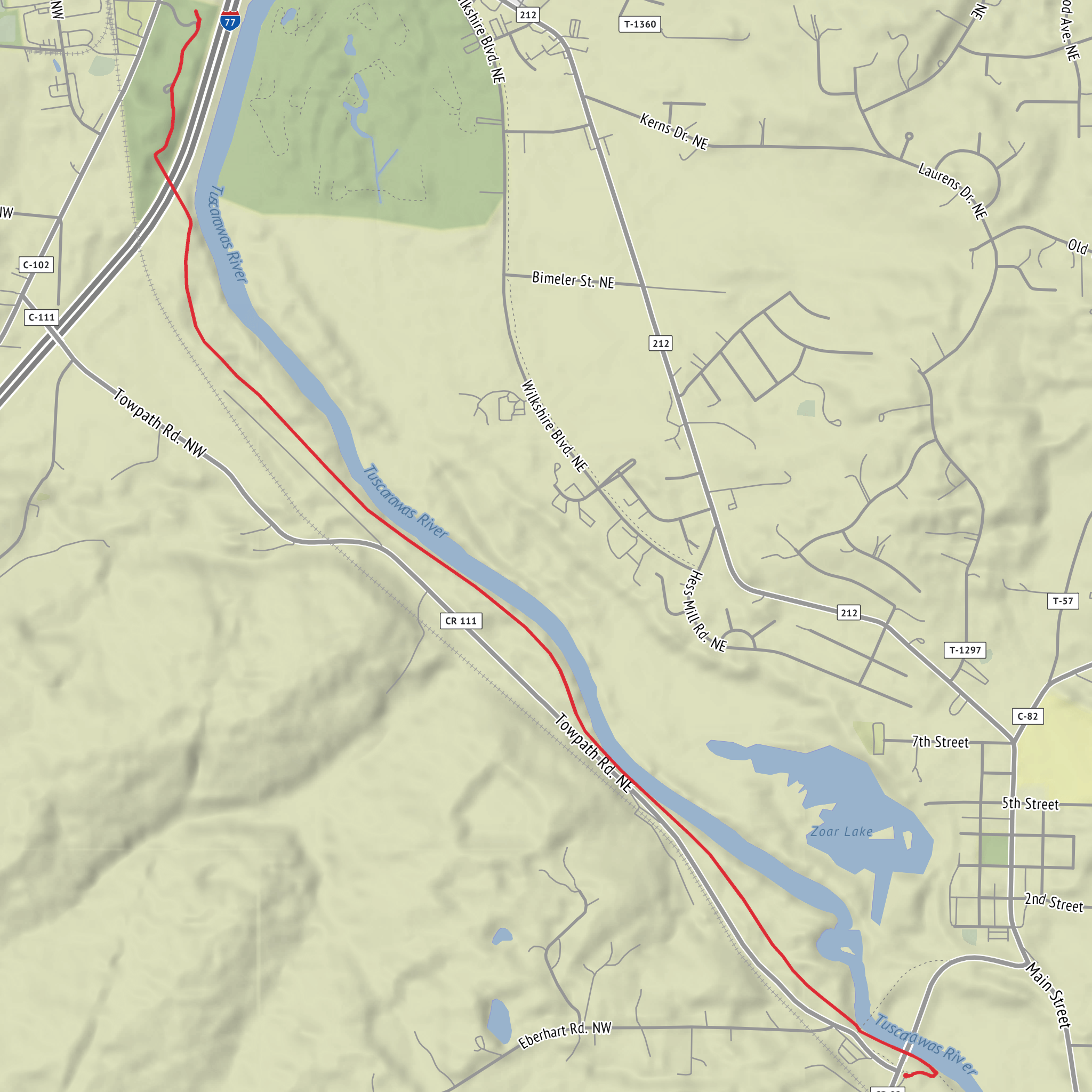 Fort Laurens Museum via Ohio - Erie Canal Towpath Trail mobile static map