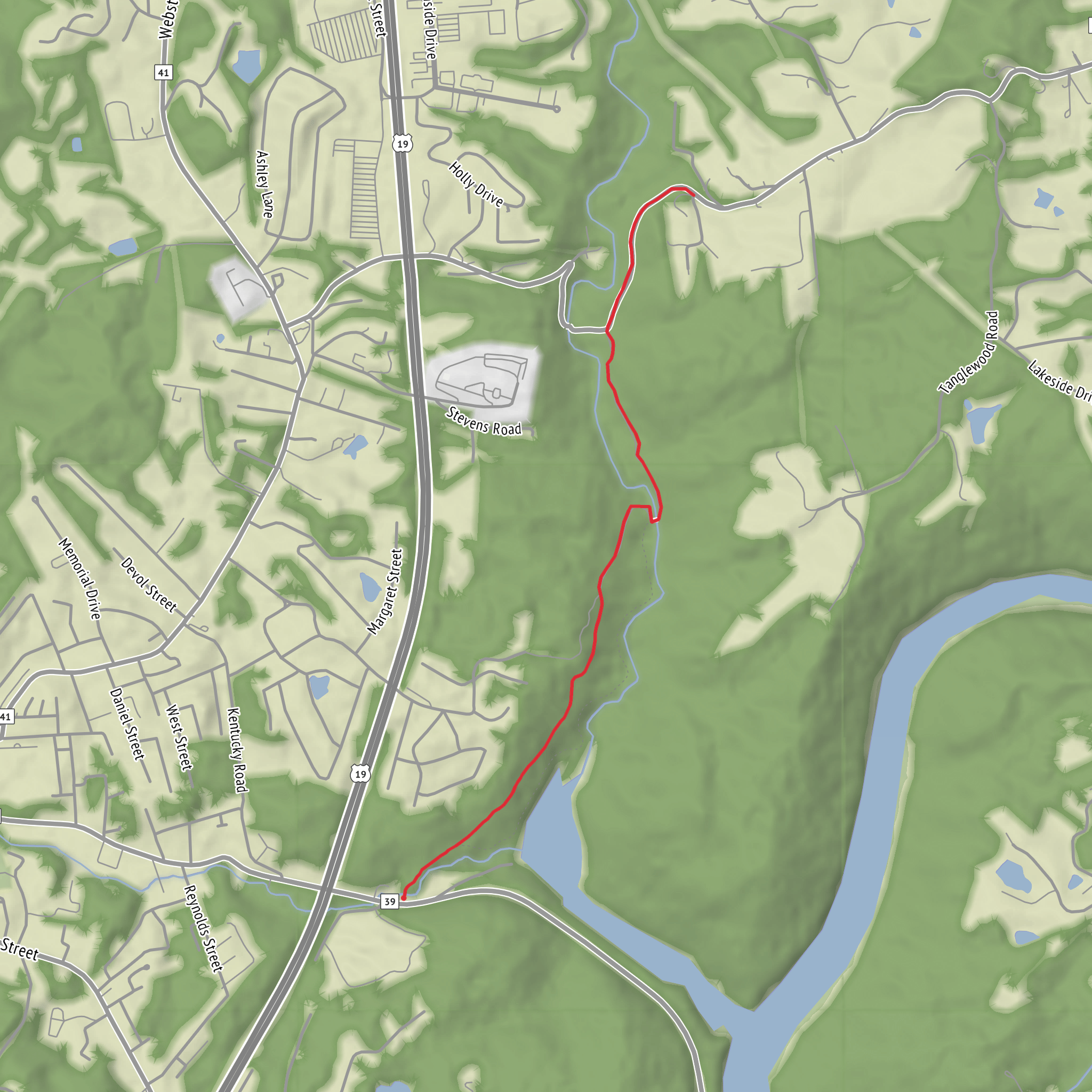 Muddlety Trail mobile static map