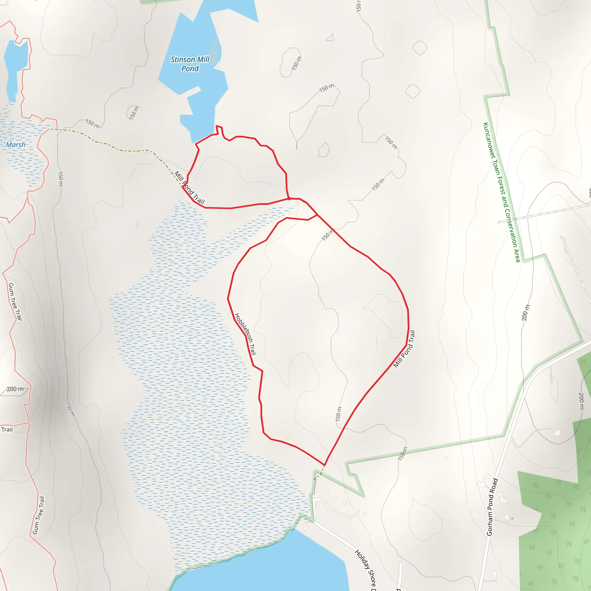 Stinson Mill Pond Trail mobile static map