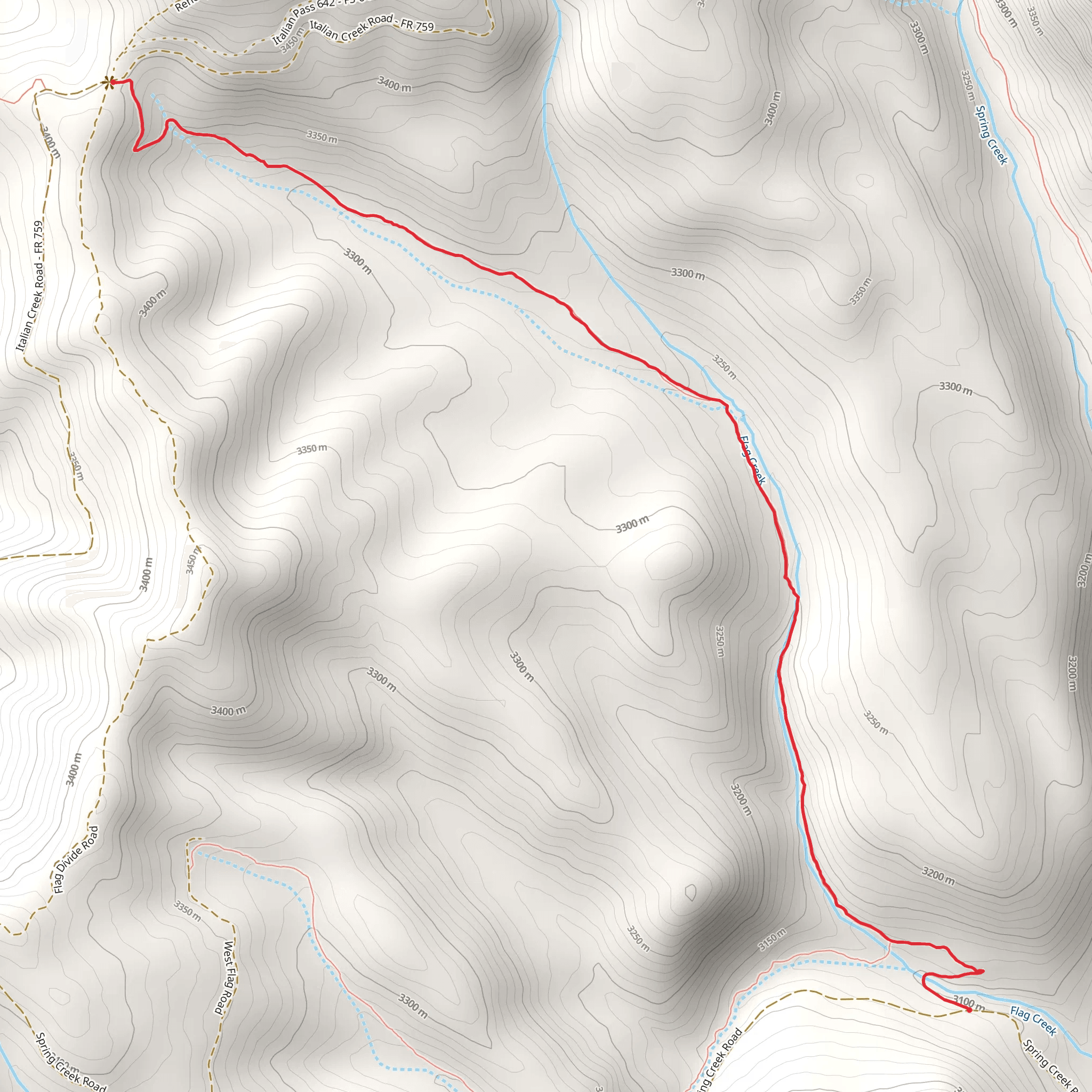 Flag Creek Trail mobile static map
