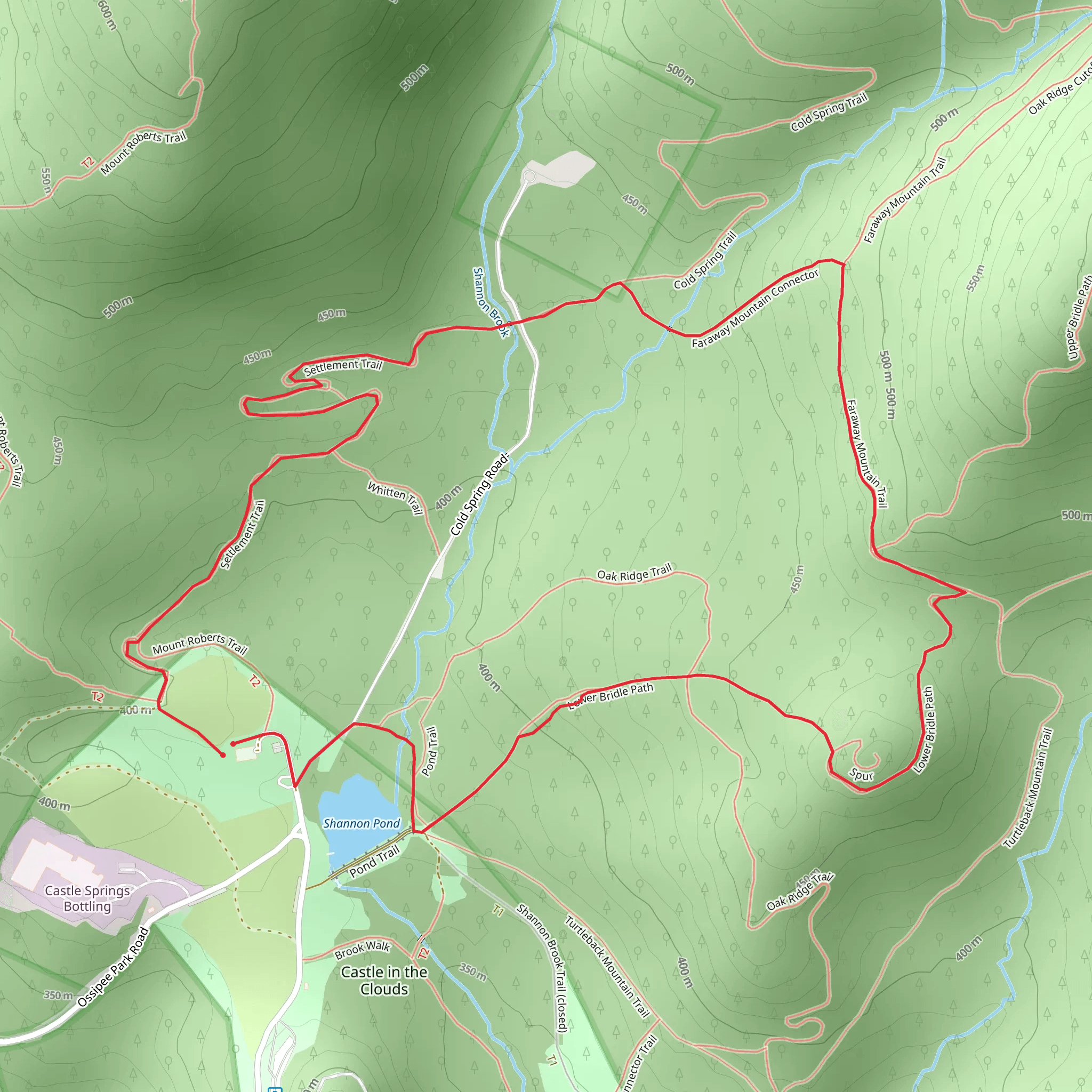 Faraway Mountain Trail Loop from Shannon Pond mobile static map