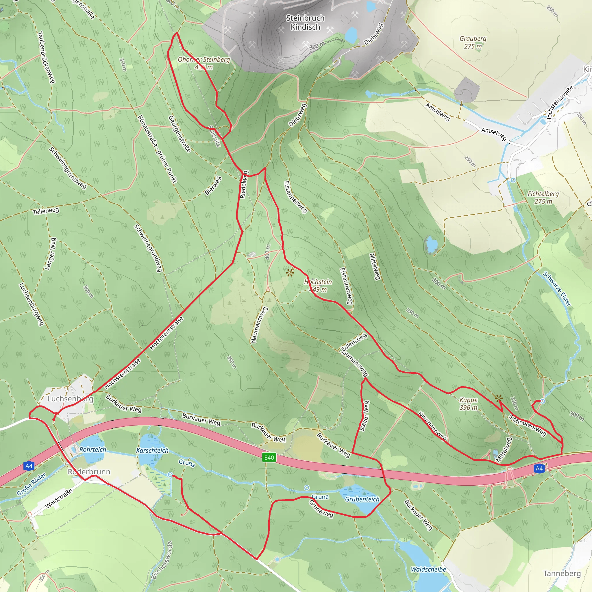 Karschteich via Schanzenweg and Quellen Tour mobile static map