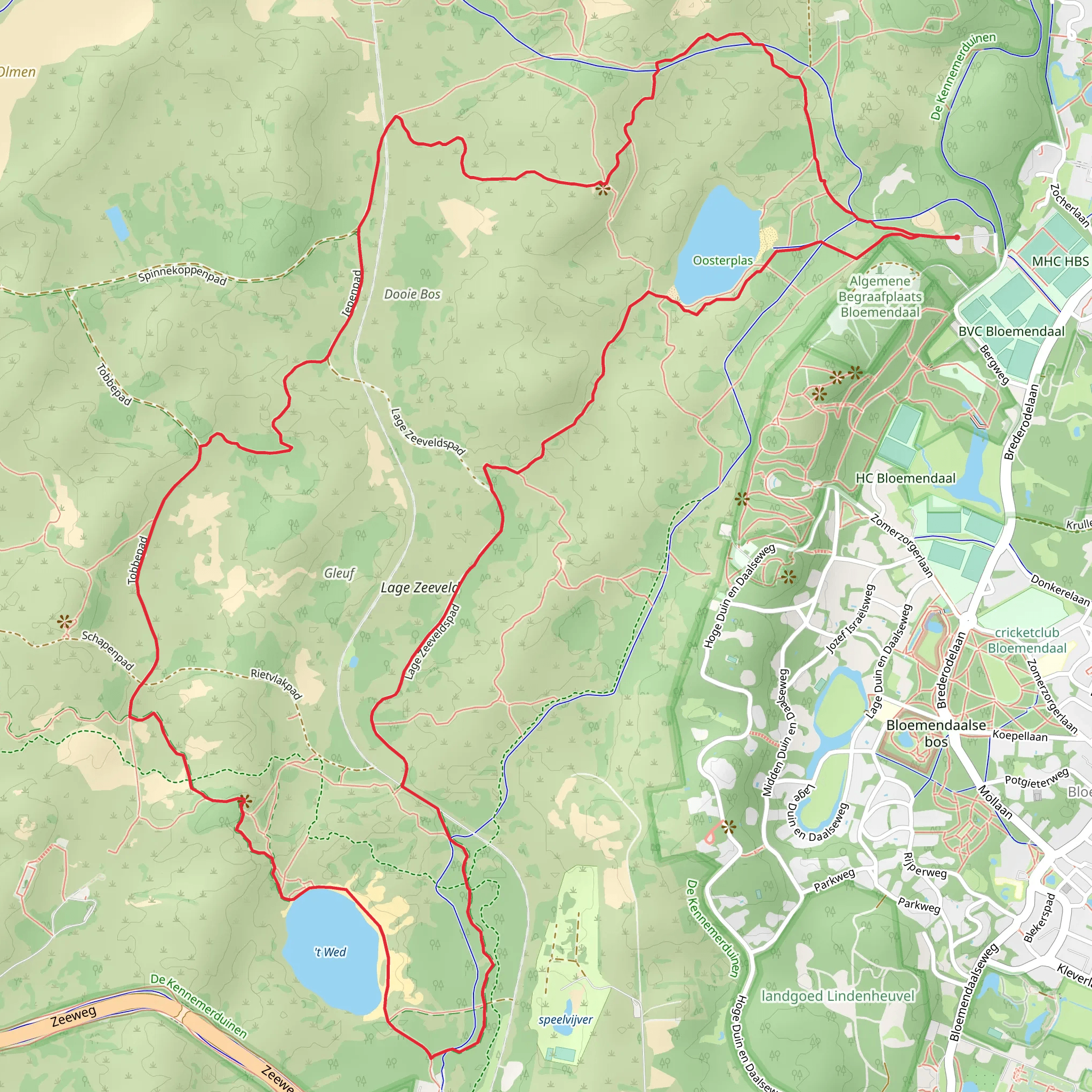 Halve Bosch, t Wed and Oosterplas Loop mobile static map