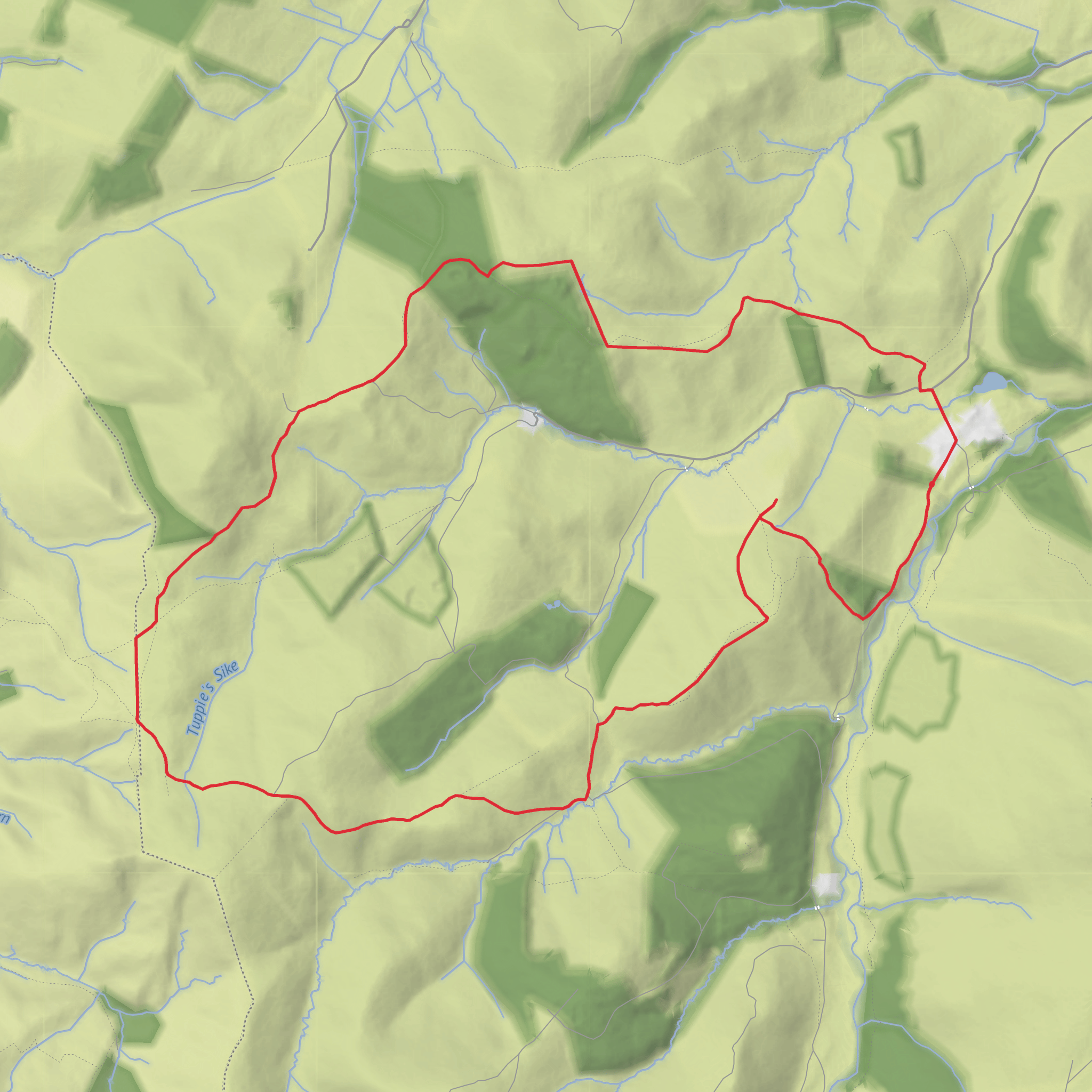 Great Hetha, Eccles Cairn, Haddon Hill and Laddie's Knowe Loop mobile static map