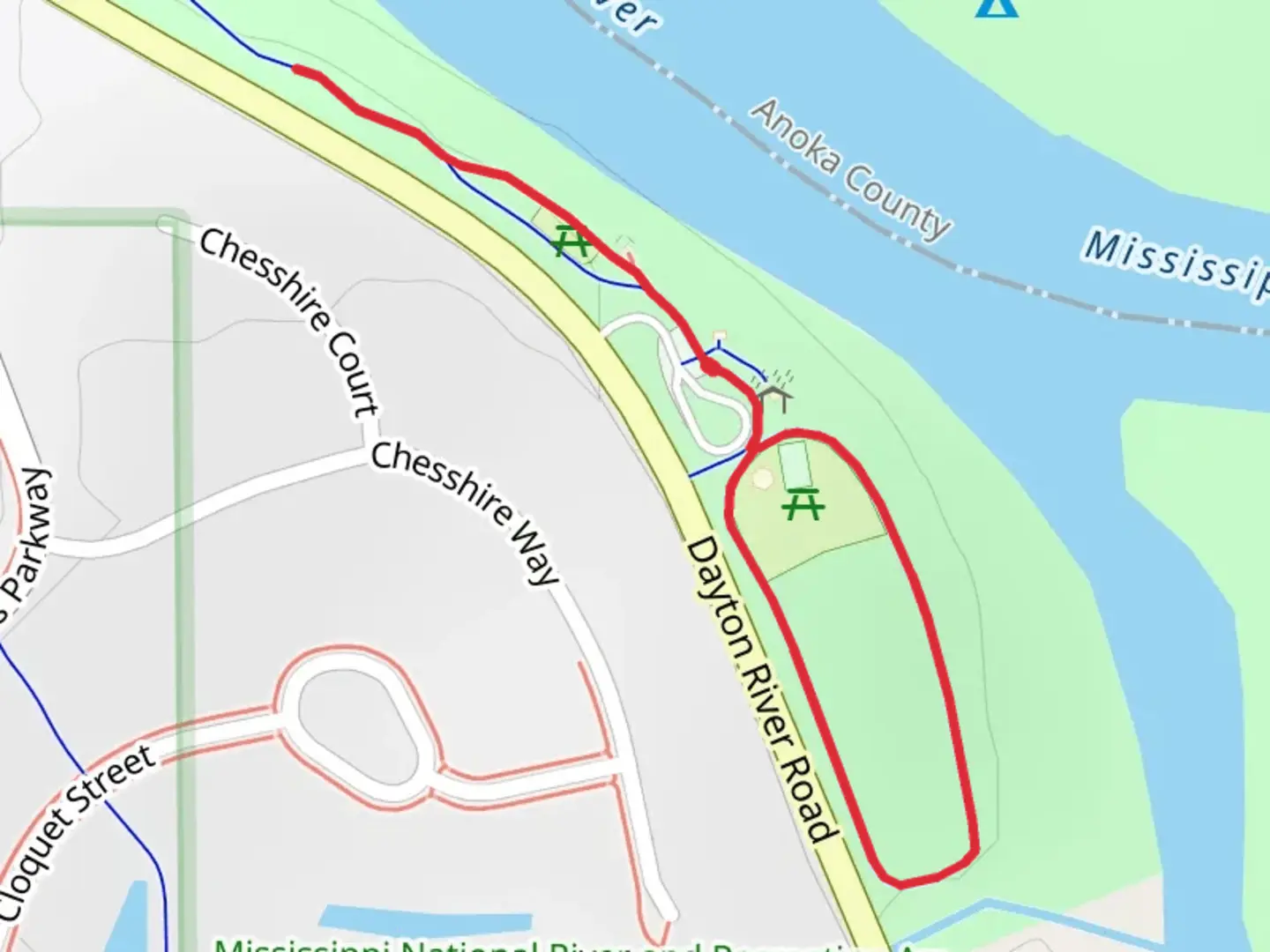 An image depicting the trail Cloquet Island Scenic Overlook Loop and its surrounding area.