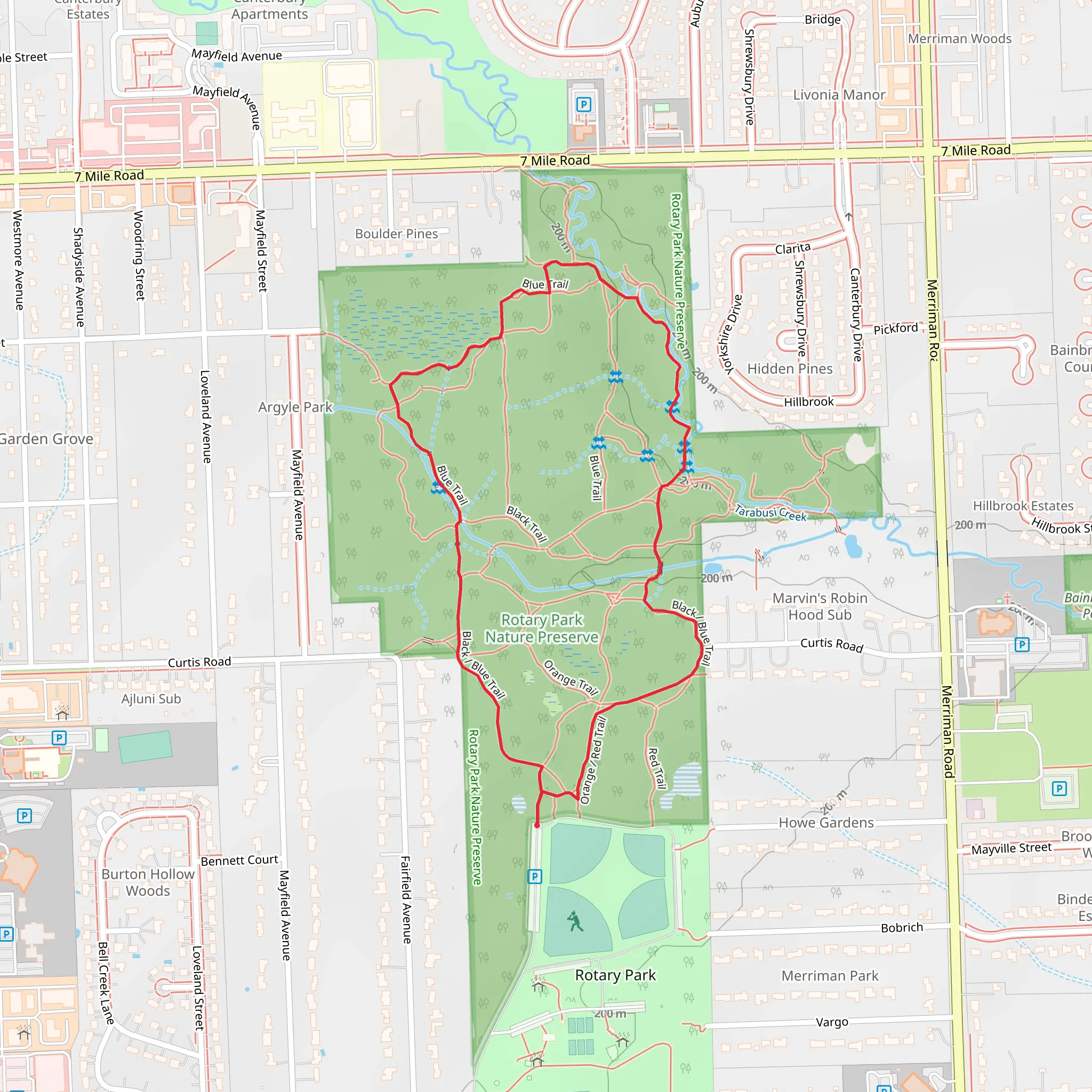 Rotary Park Nature Preserve Loop mobile static map