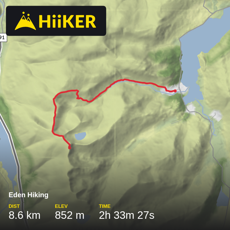 A map preview of the recording Eden Hiking.