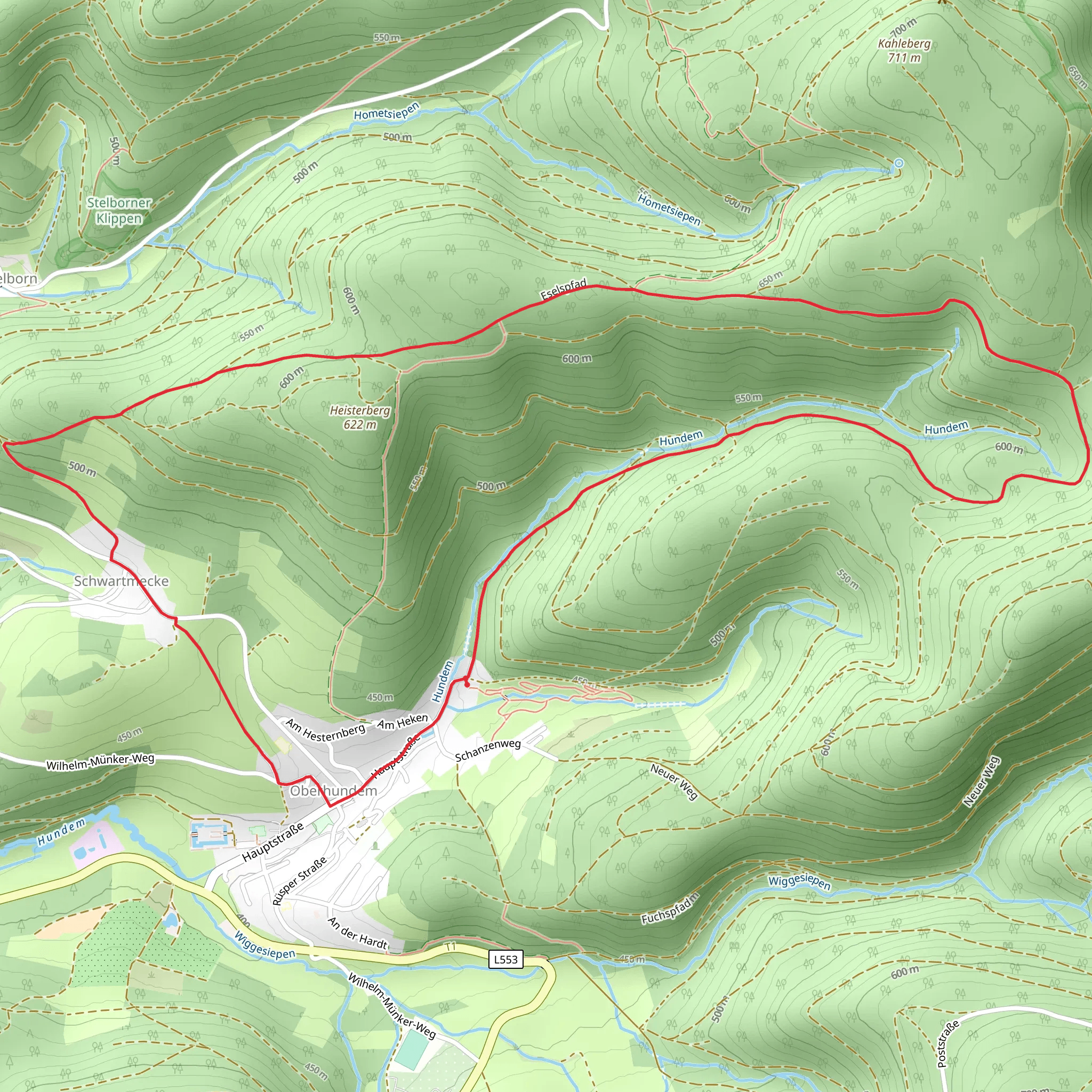 Rundweg Oberhundem mobile static map