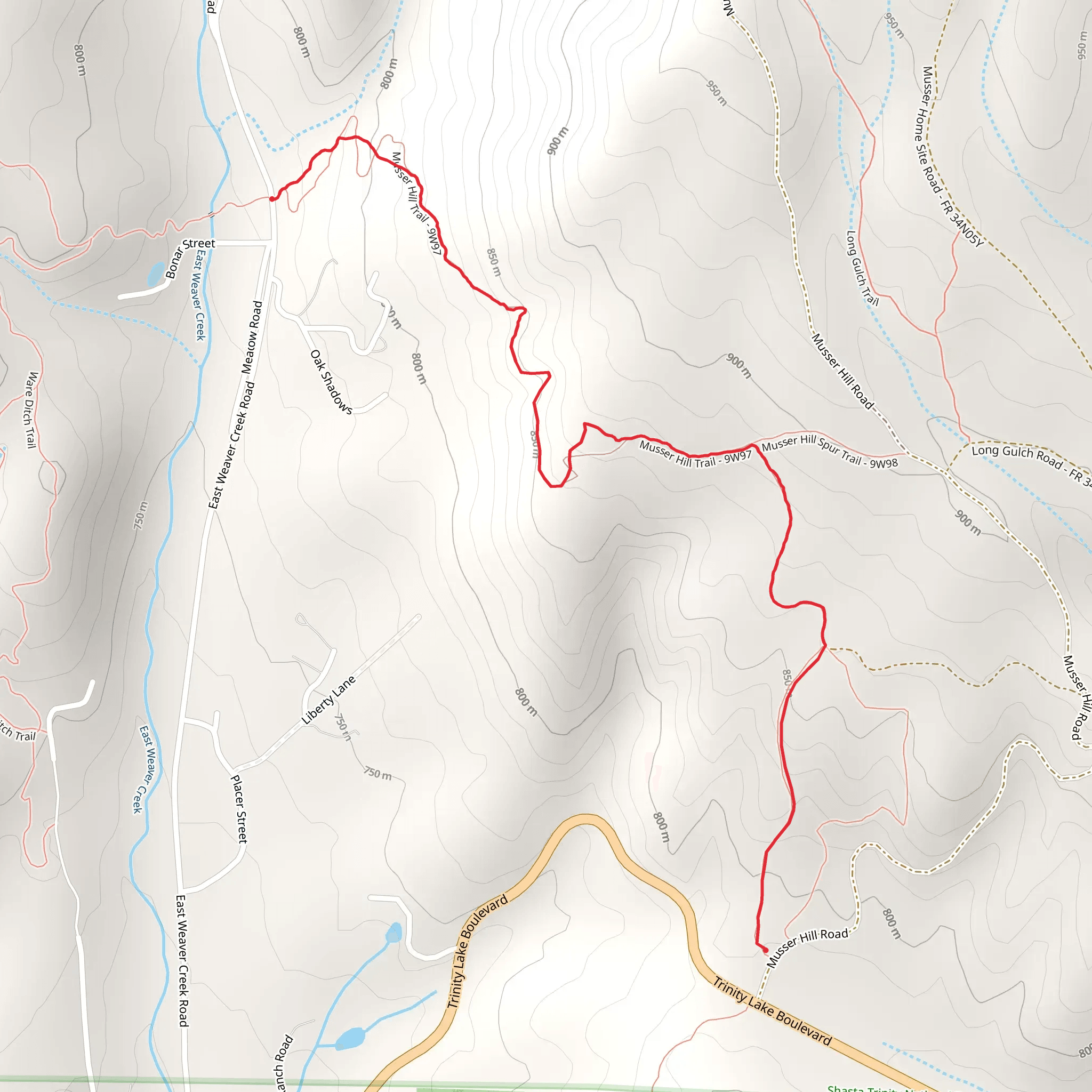 Musser Hill Trail mobile static map