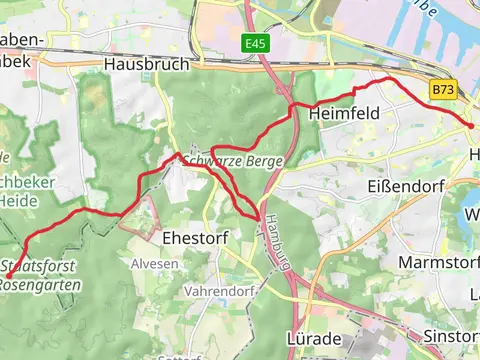 Tempelberg to Harburg Rathaus via Wanderweg 23