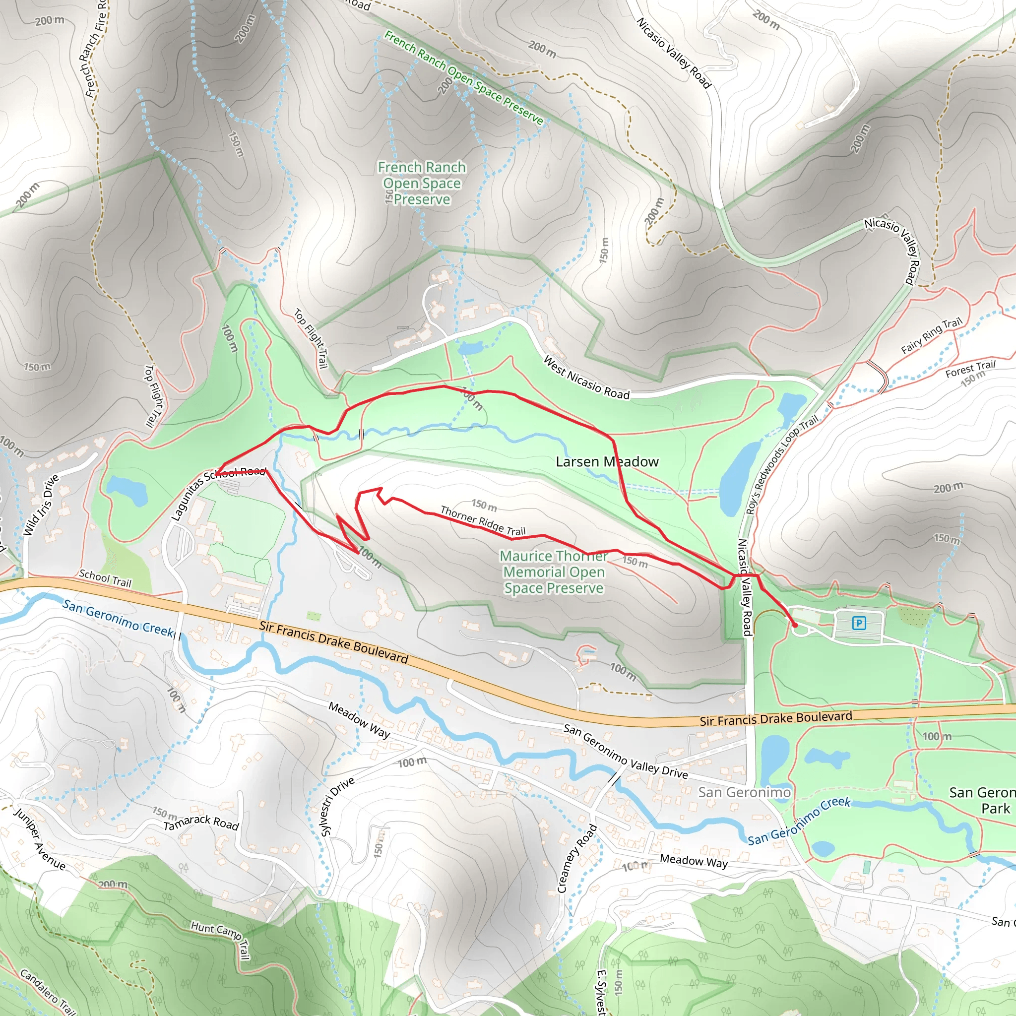 Thorner Ridge Loop Trail mobile static map