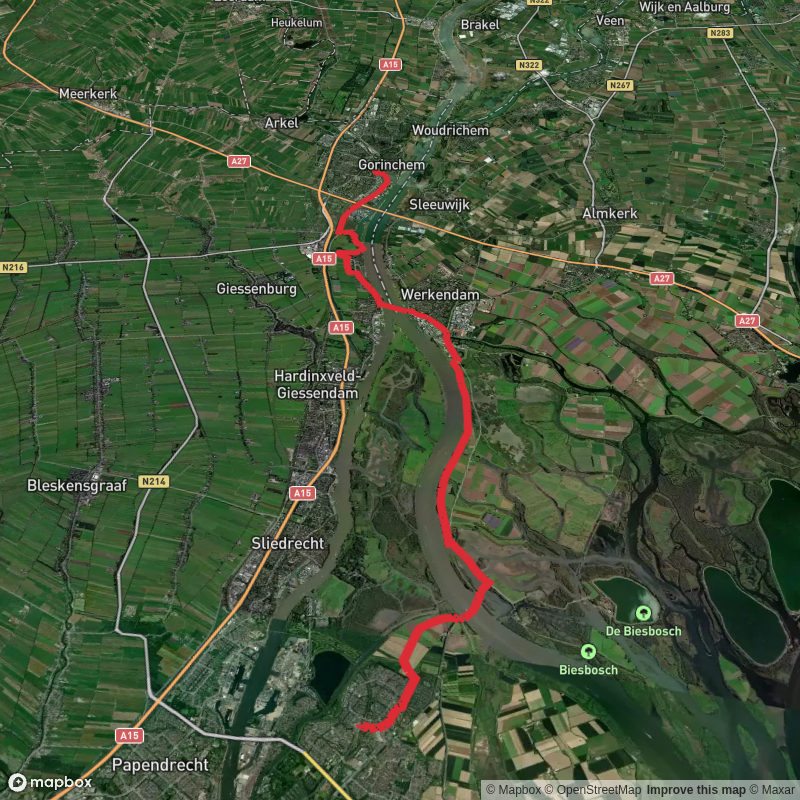 Dordrecht Stadspolders to Gorinchem via Merwede