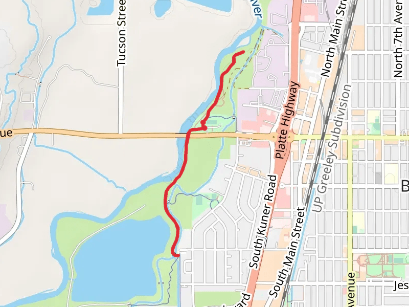 Veterans Park via South Platte River Trail and Colorado Front Range Trail