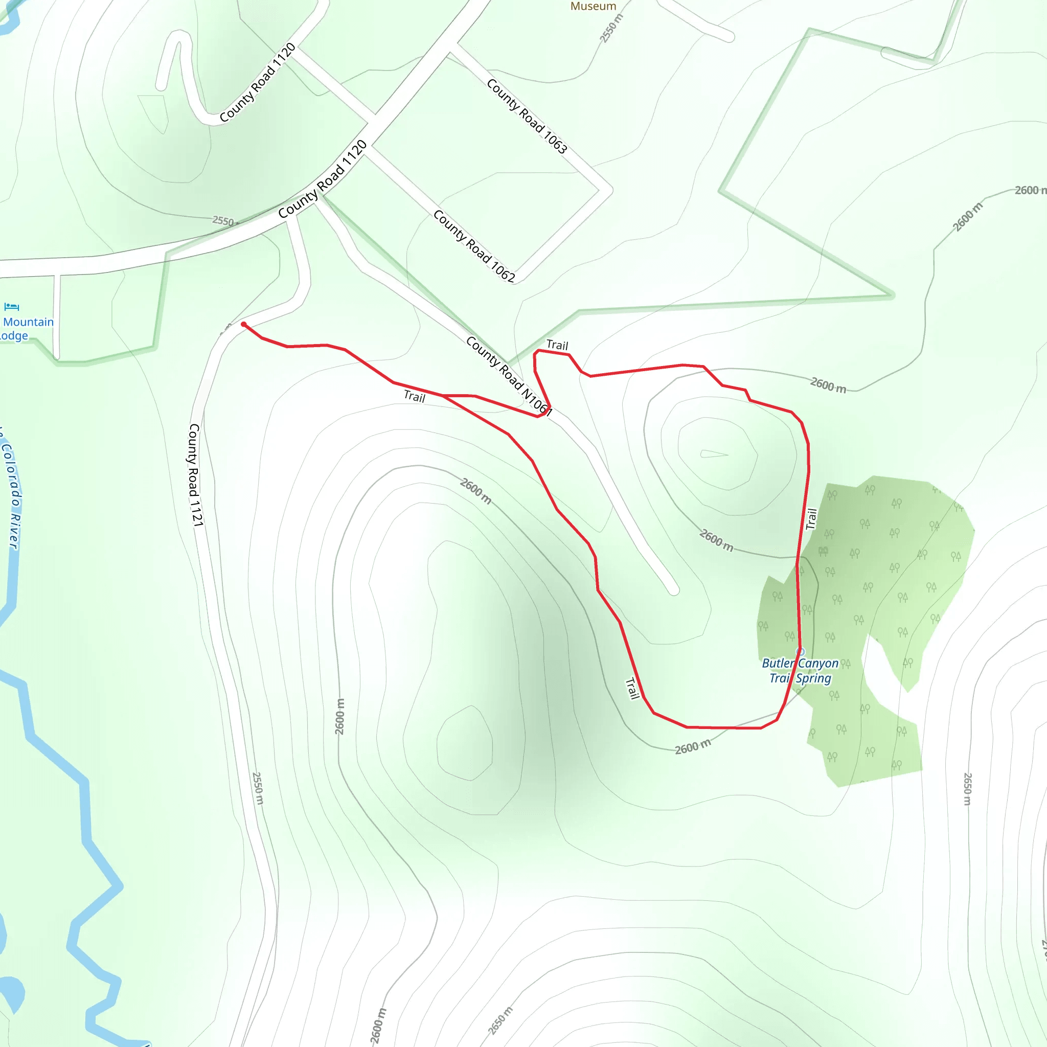 Butler Canyon Loop mobile static map