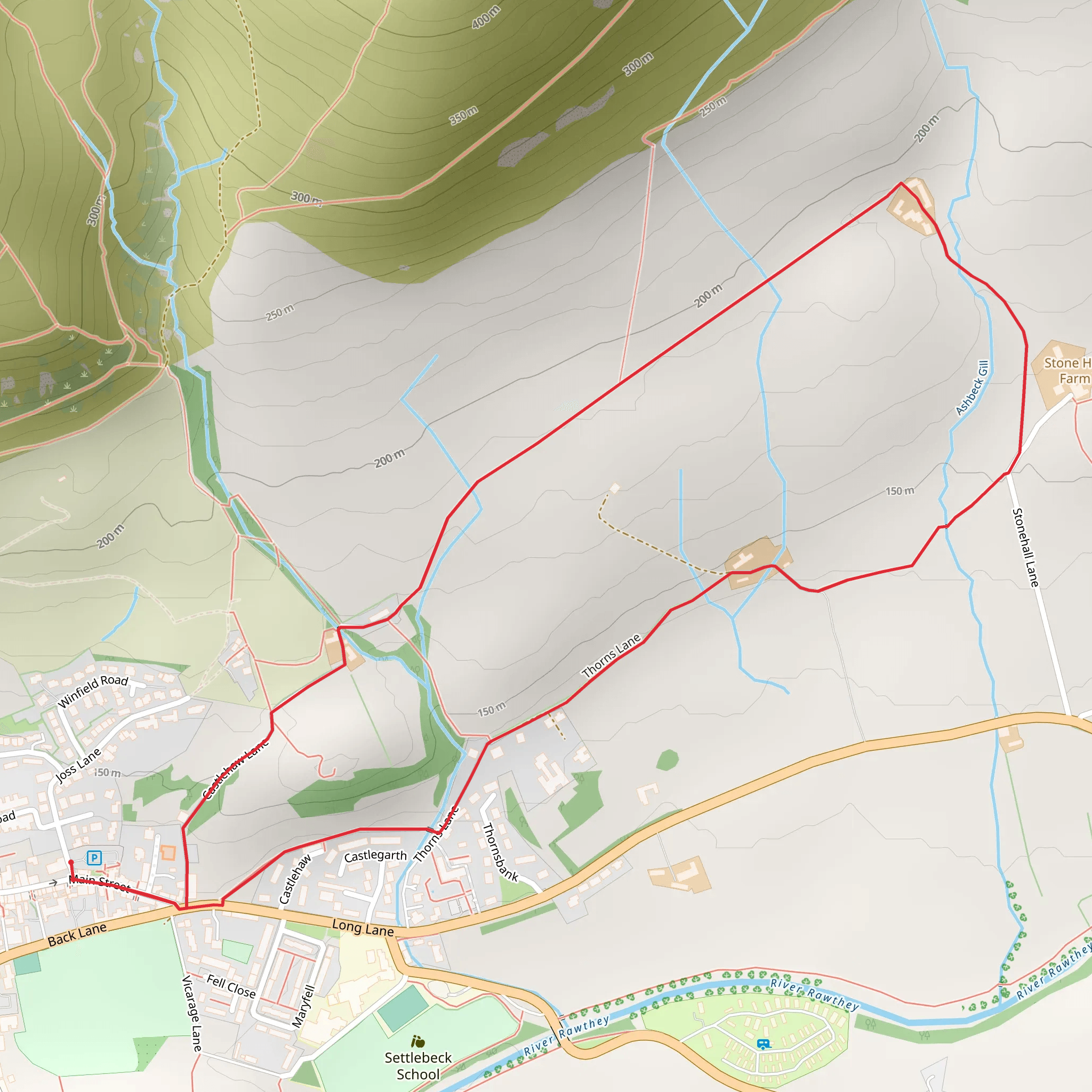 Sedberge to Stone Hall mobile static map