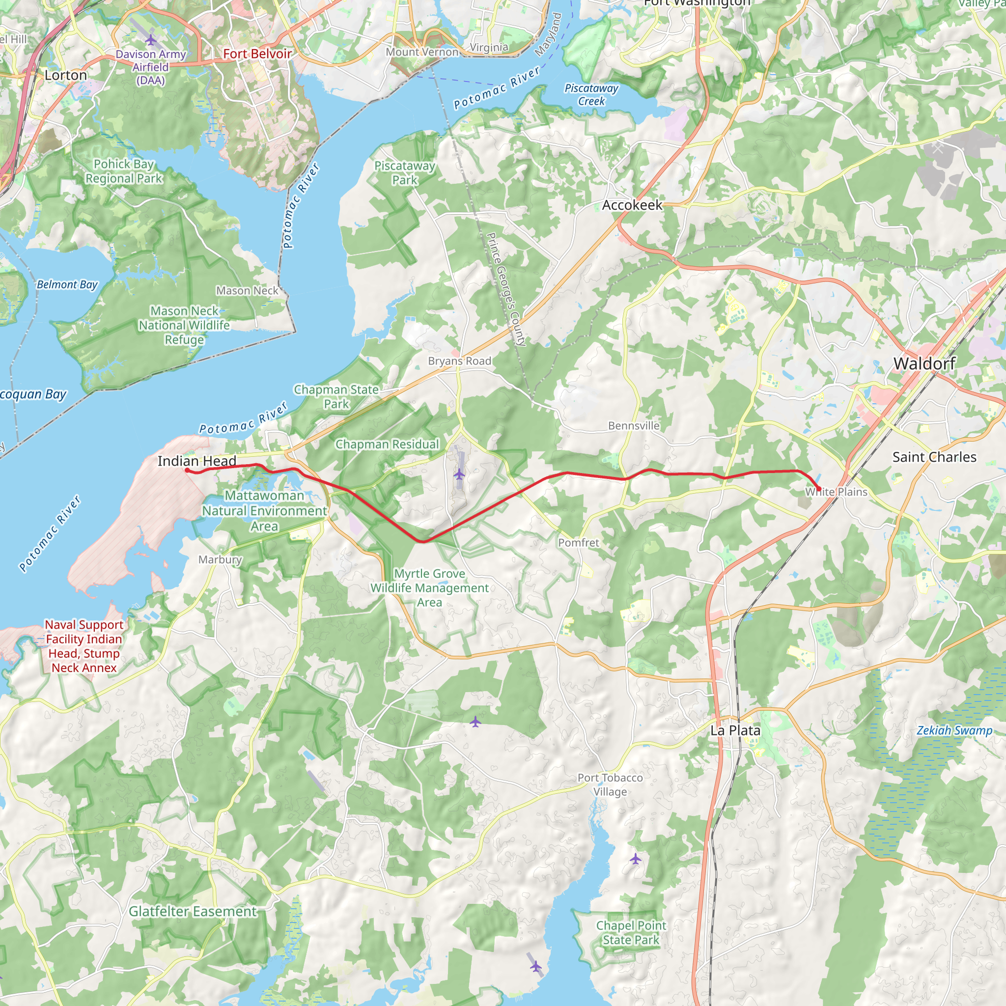 Indian Head Rail Trail mobile static map