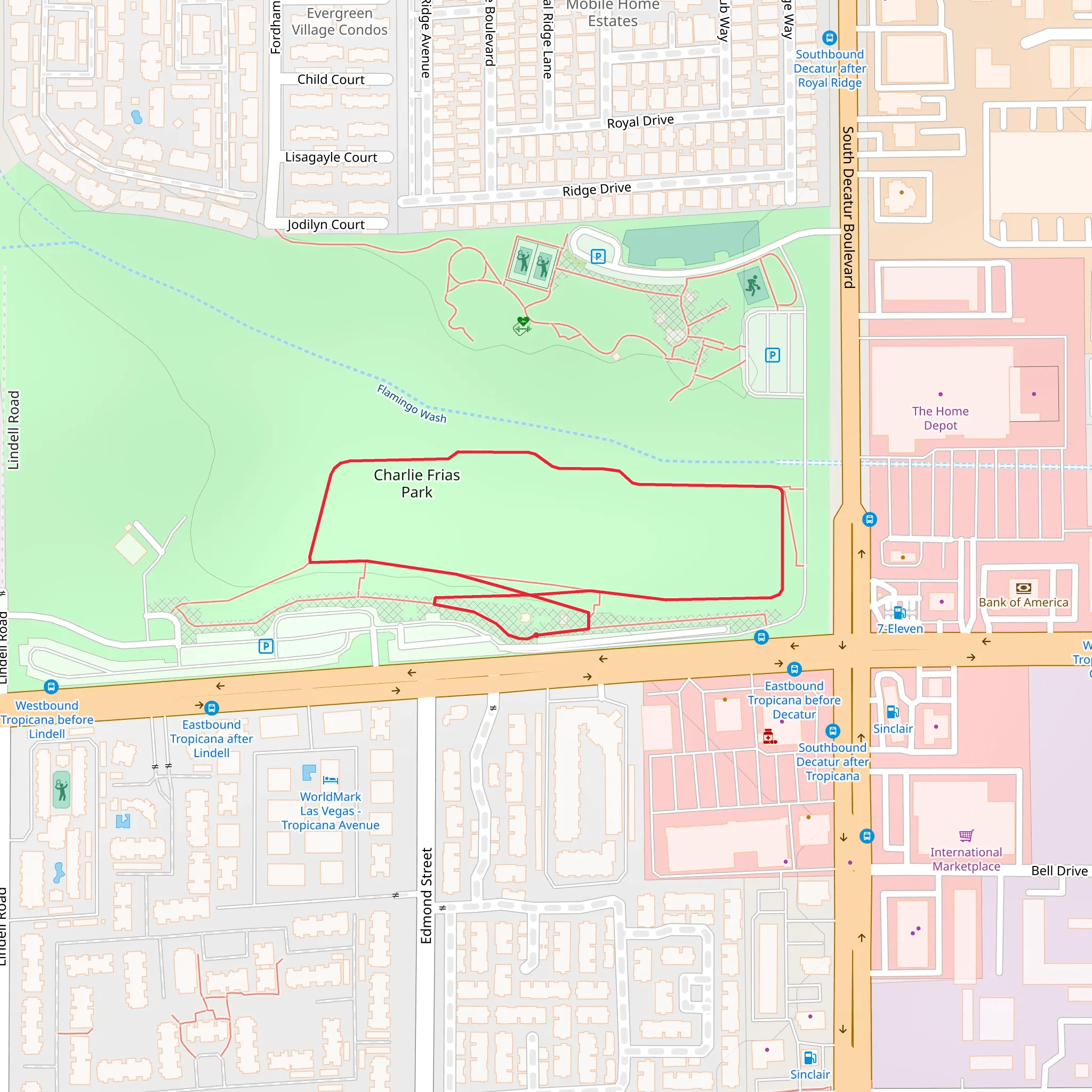 Charlie Frias Park Loop mobile static map